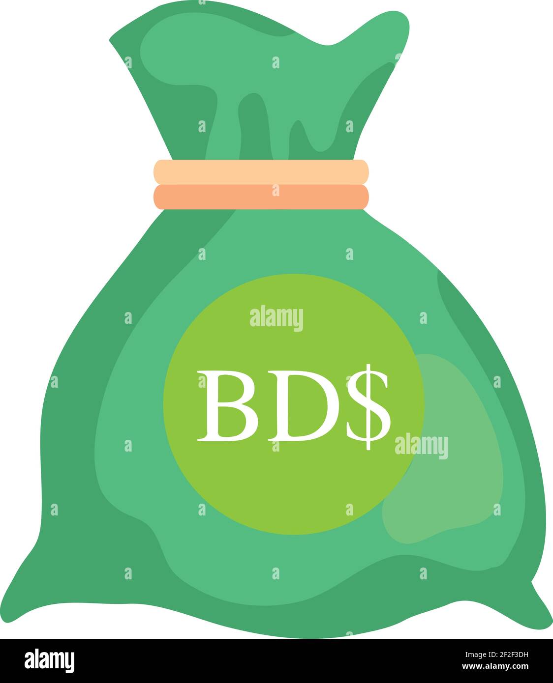 Bermudian Dollar Currency Note Money Bag icona colore Verde Per applicazioni e siti Web Illustrazione Vettoriale