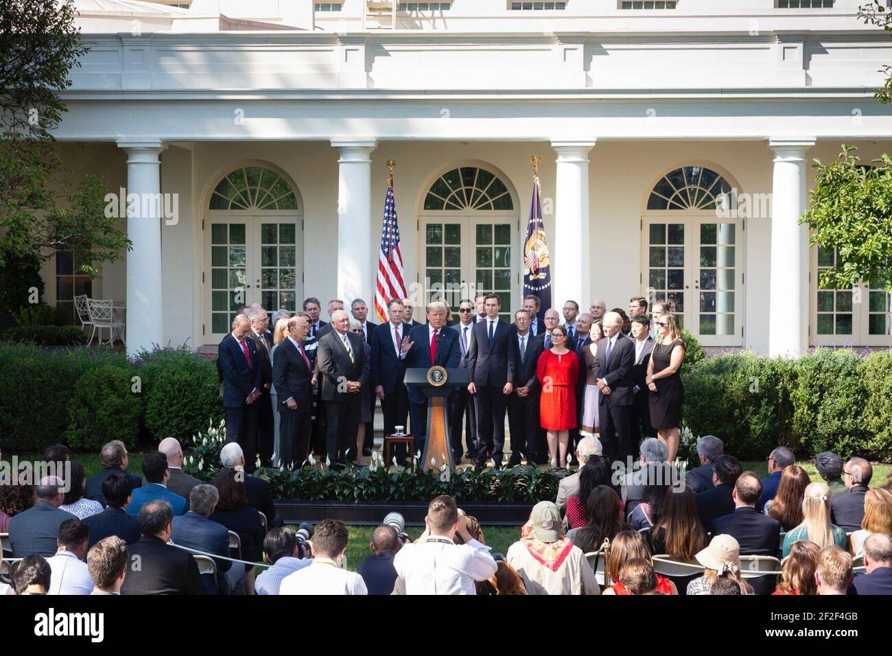 Il presidente Trump annuncia il completamento dell'accordo tra Stati Uniti e Messico-Canada. Foto Stock