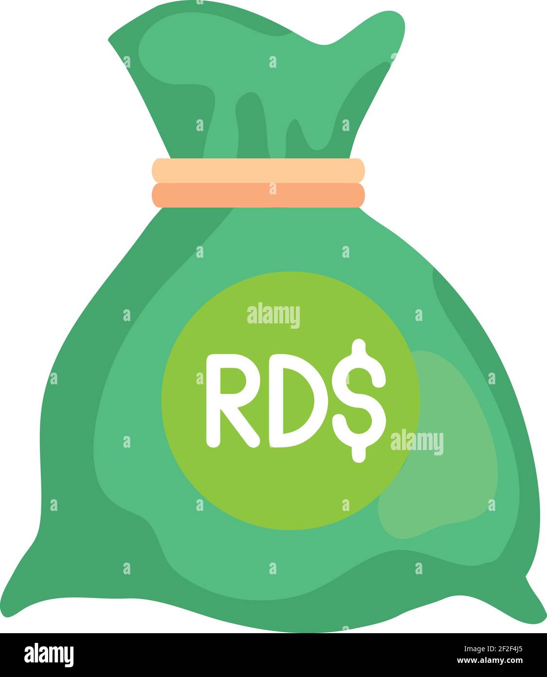 Repubblica Dominicana peso valuta Nota denaro Bag icona in verde Colore per applicazioni e siti Web Illustrazione Vettoriale
