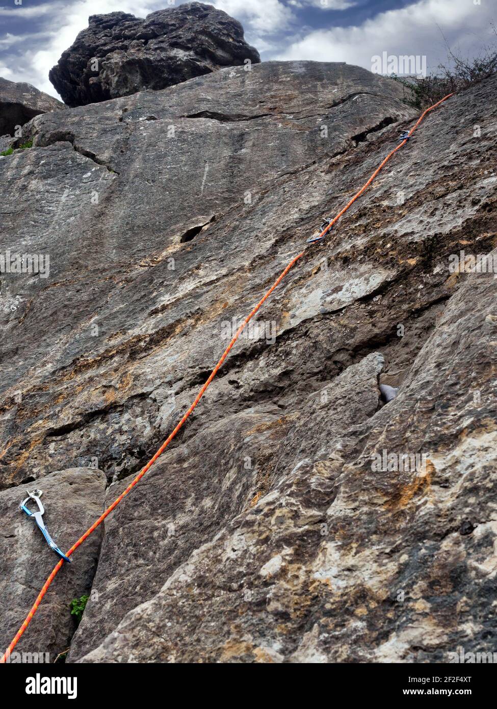 Percorso di arrampicata di sicurezza a Pagasarri Foto Stock