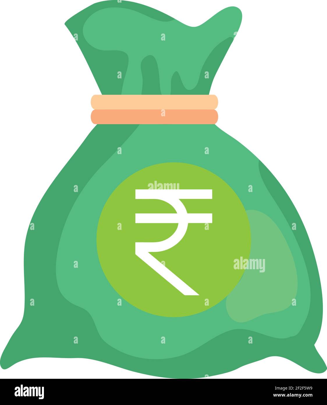 Indian Rupee Currency Note Money Bag icona in colore verde Per applicazioni e siti Web Illustrazione Vettoriale