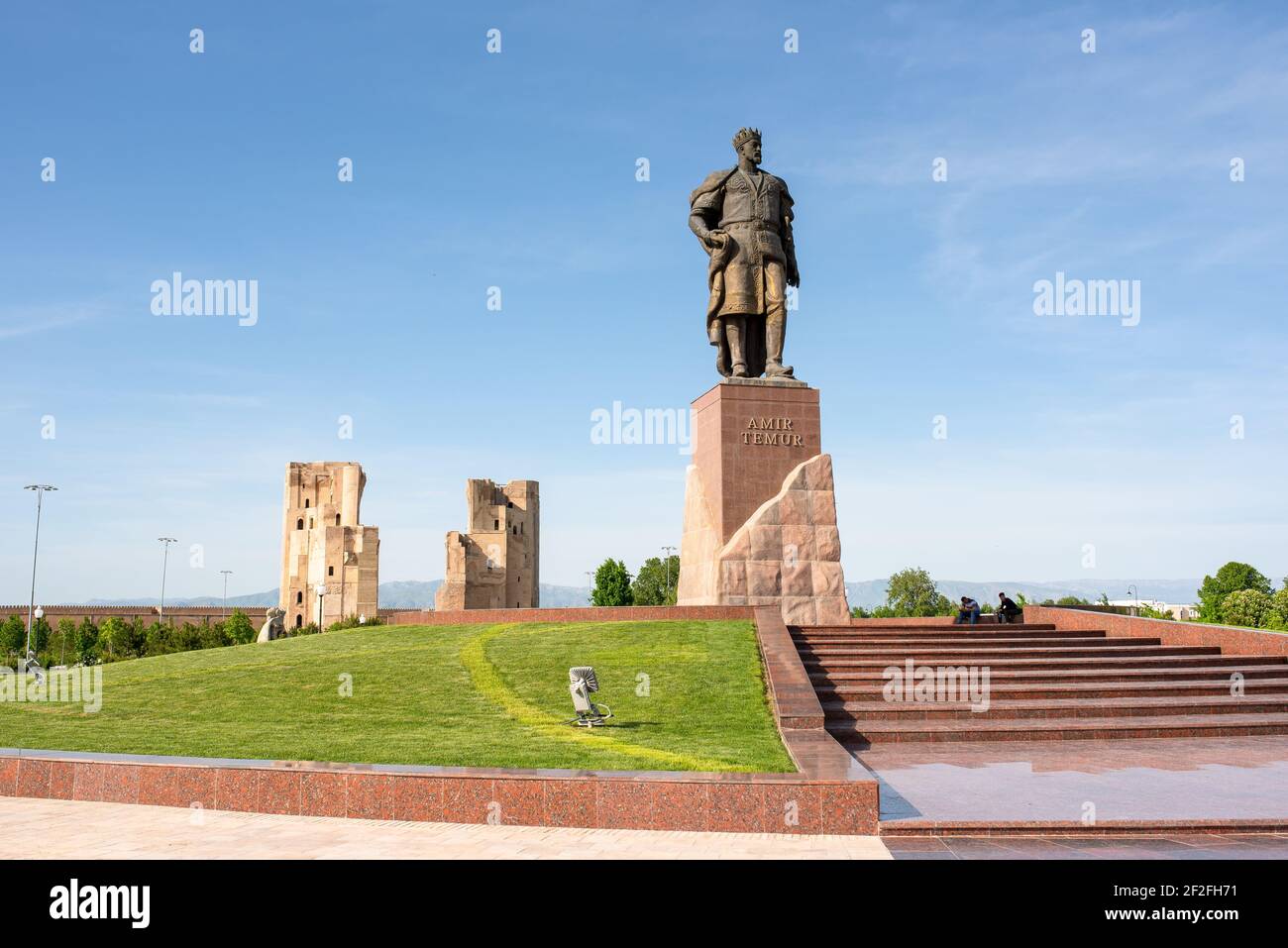 Rovine del Palazzo d'Estate di Timur, Ak Sarai a Schar-e SABS, Uzbekistan Foto Stock