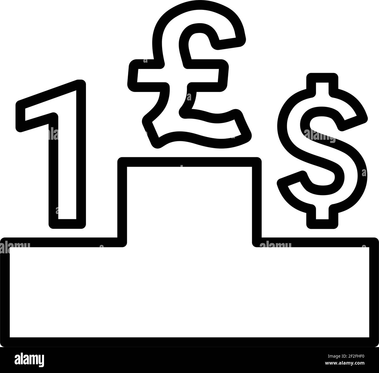 Icona del vincitore della sterlina. Ben organizzato e modificabile Vector design utilizzando in scopi commerciali, supporti di stampa, web o qualsiasi tipo di progetto. Illustrazione Vettoriale