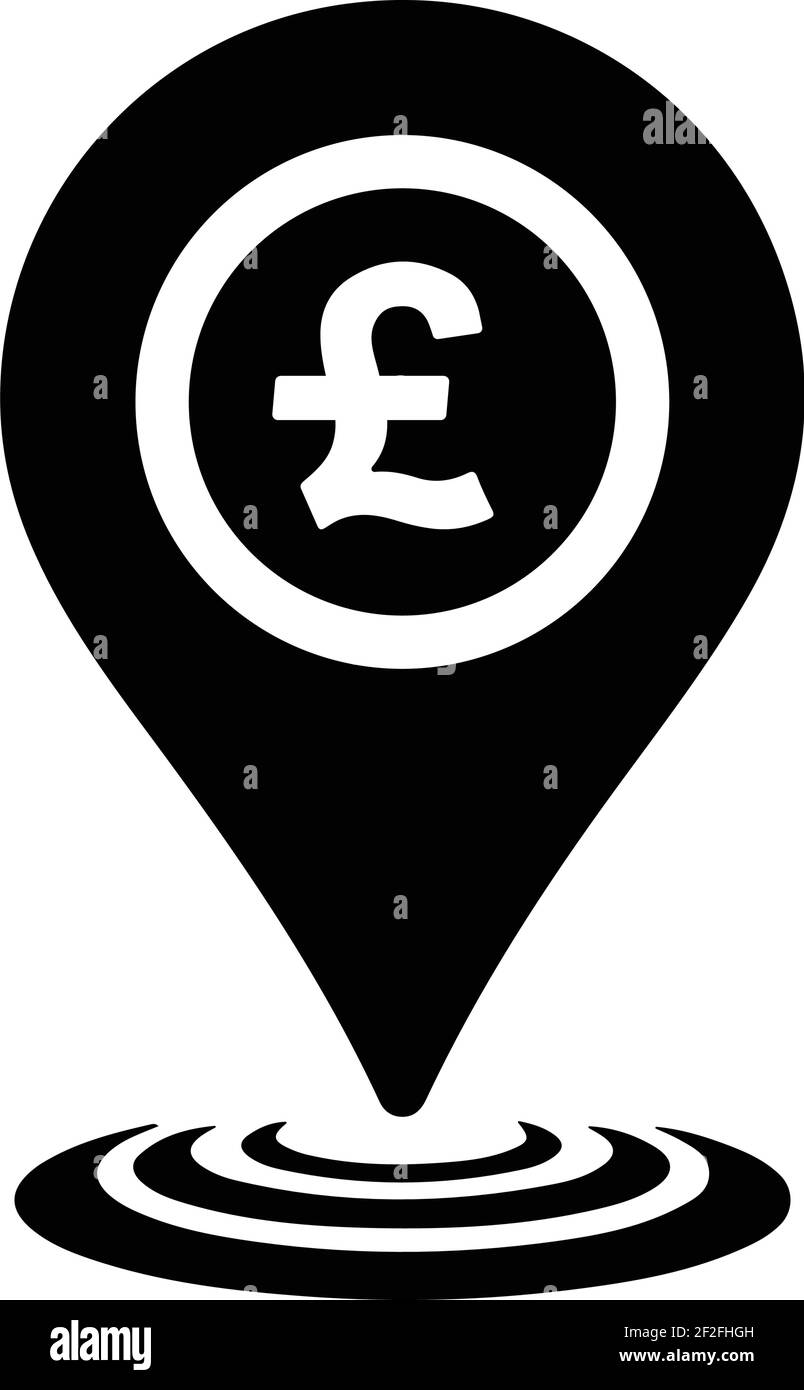 Icona del punto vendita della banca della sterlina. Ideale per la progettazione e lo sviluppo di siti Web, file stampati e presentazioni, immagini di archivio, ma promozionale Illustrazione Vettoriale
