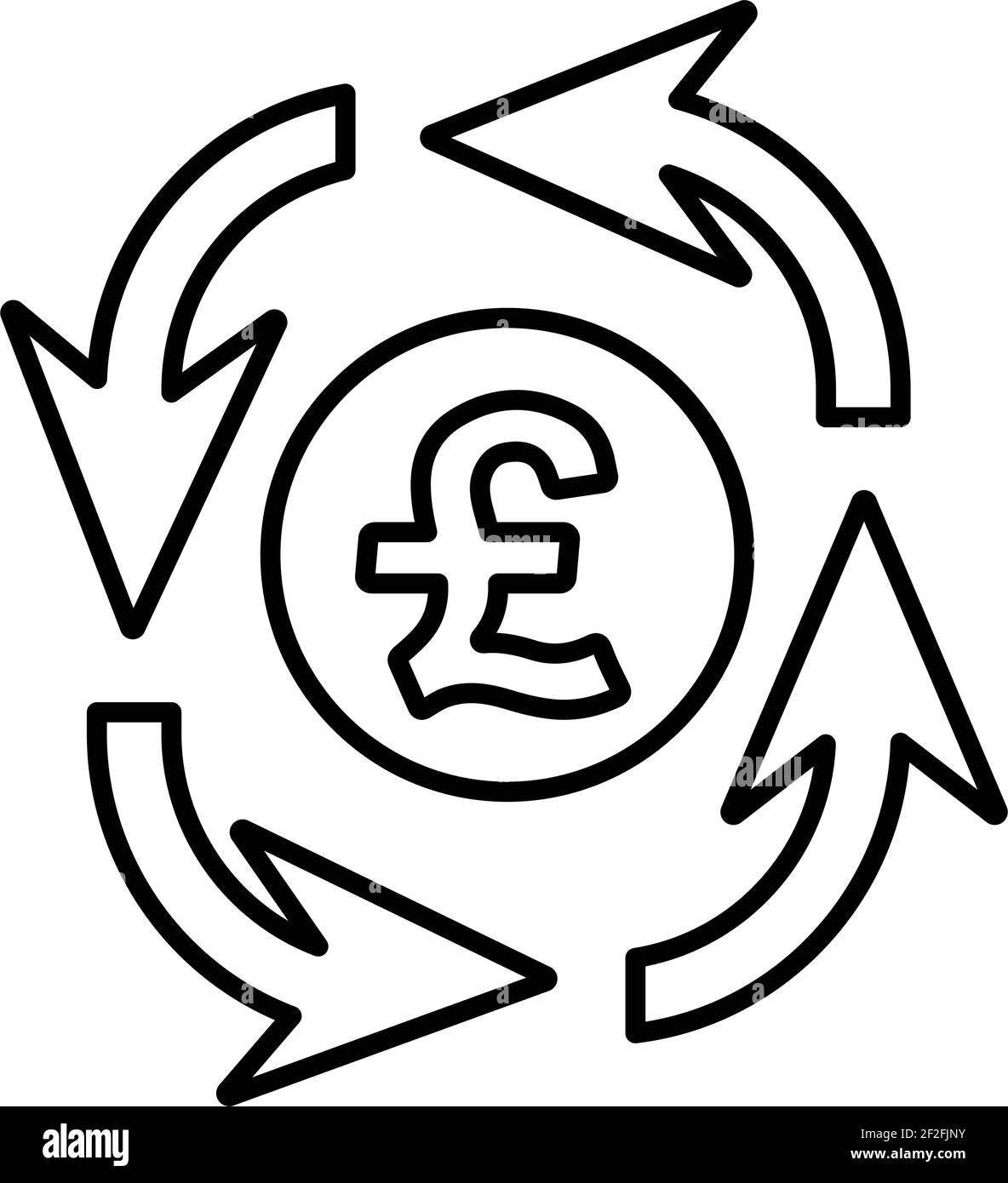 L'icona del ciclo di sterlina è utilizzata nella progettazione e nello sviluppo di siti Web, commerciali, stampa, web o qualsiasi tipo di progetto di progettazione. Illustrazione Vettoriale