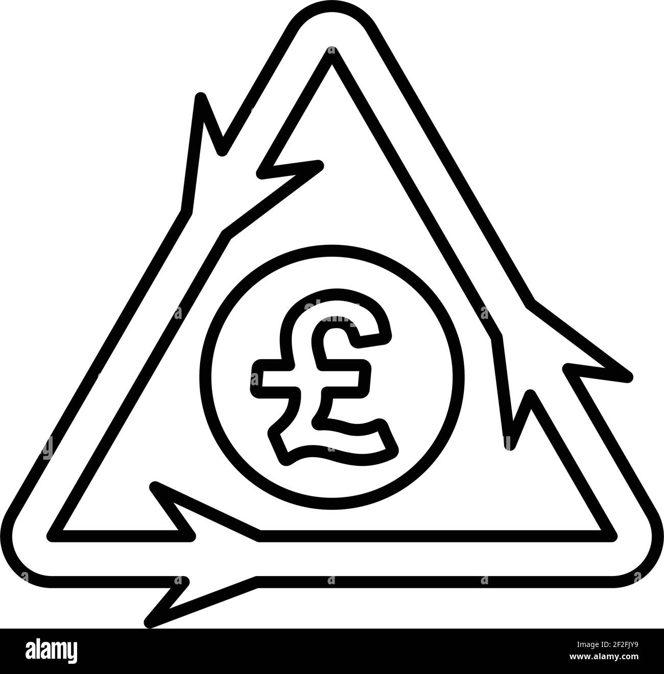 Icona di riciclaggio della sterlina spazzatura. Ideale per supporti di stampa, Web, immagini di magazzino, uso commerciale o qualsiasi tipo di progetto di progettazione. Illustrazione Vettoriale