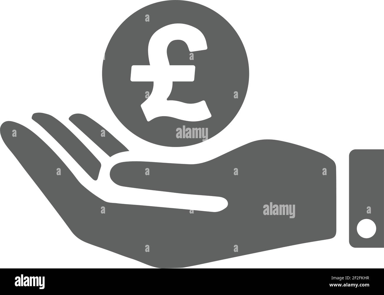Sterlina, prezzo, icona denaro a mano. Ben organizzato e modificabile Vector design utilizzando in scopi commerciali, supporti di stampa, web o qualsiasi tipo di disegno Illustrazione Vettoriale