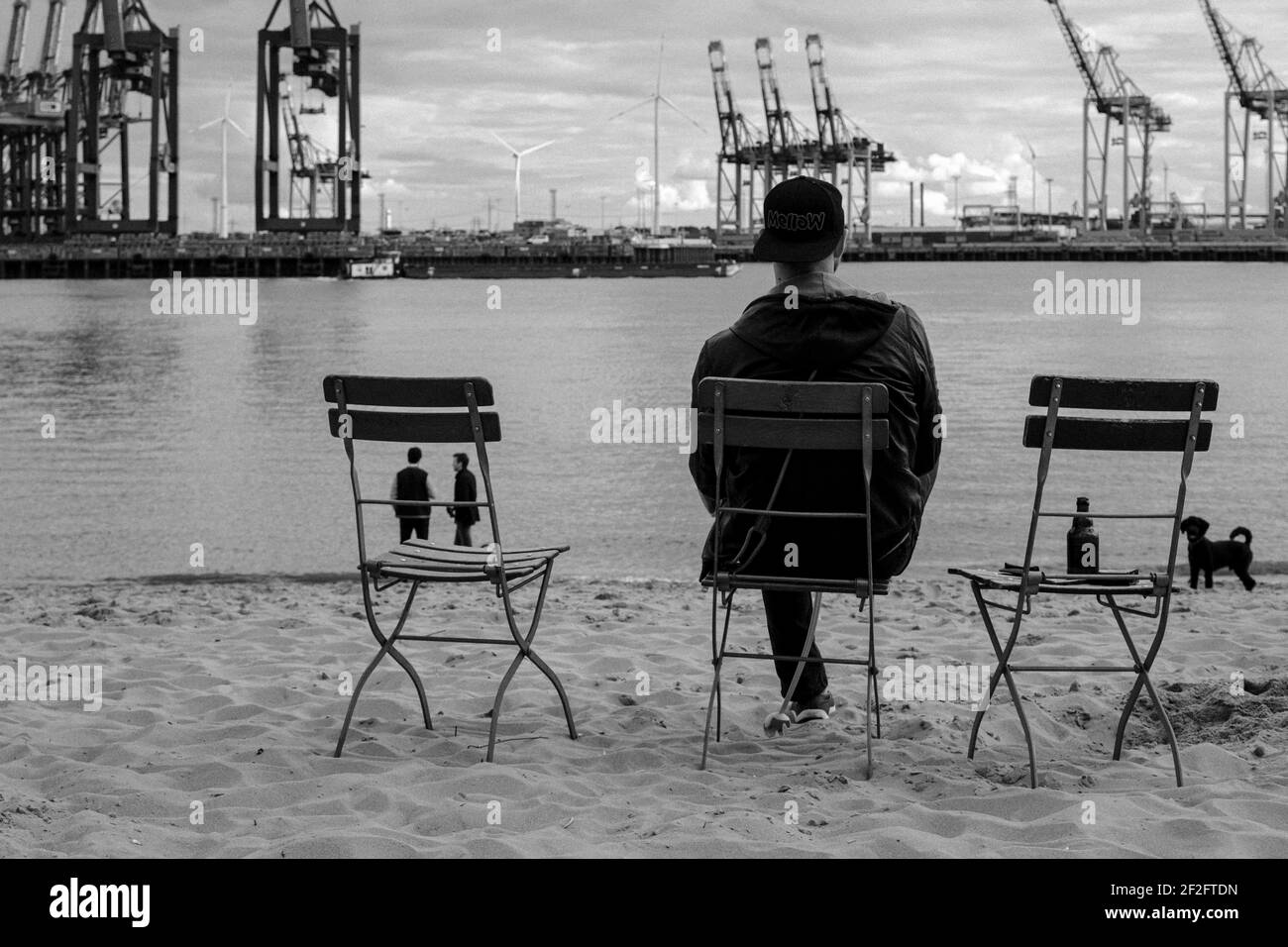 Scena del porto di Amburgo Foto Stock