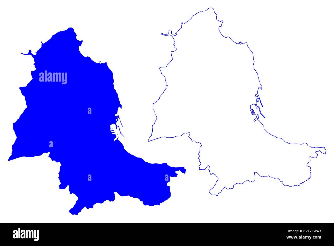 Città Metropolitana di Palermo (Italia, Repubblica Italiana, Regione Sicilia) mappa illustrazione vettoriale, schizzo della mappa Palermo Illustrazione Vettoriale