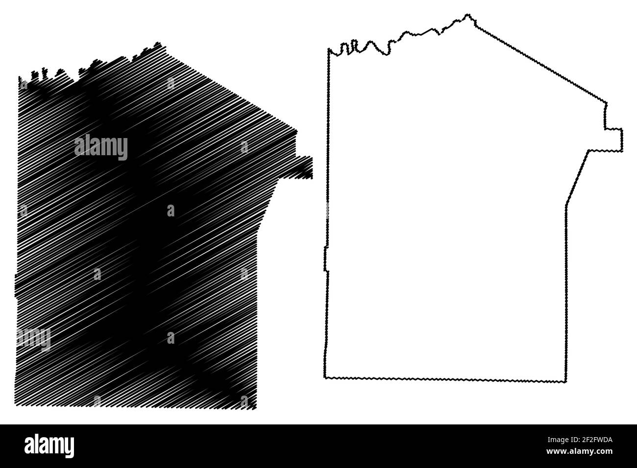 Jefferson County, Commonwealth of Pennsylvania (Stati Uniti, Stati Uniti d'America, Stati Uniti, Stati Uniti, Stati Uniti) mappa vettoriale illustrazione, scrimble sketch Jeffers Illustrazione Vettoriale