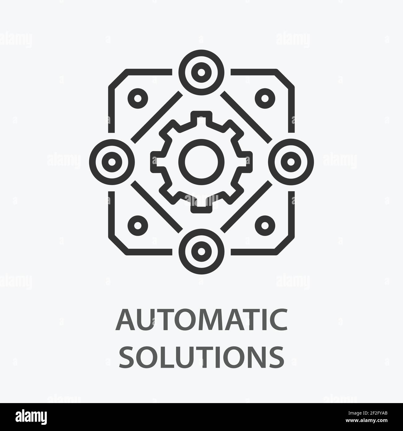 Icona della linea di sistema automatica su sfondo bianco. Illustrazione Vettoriale