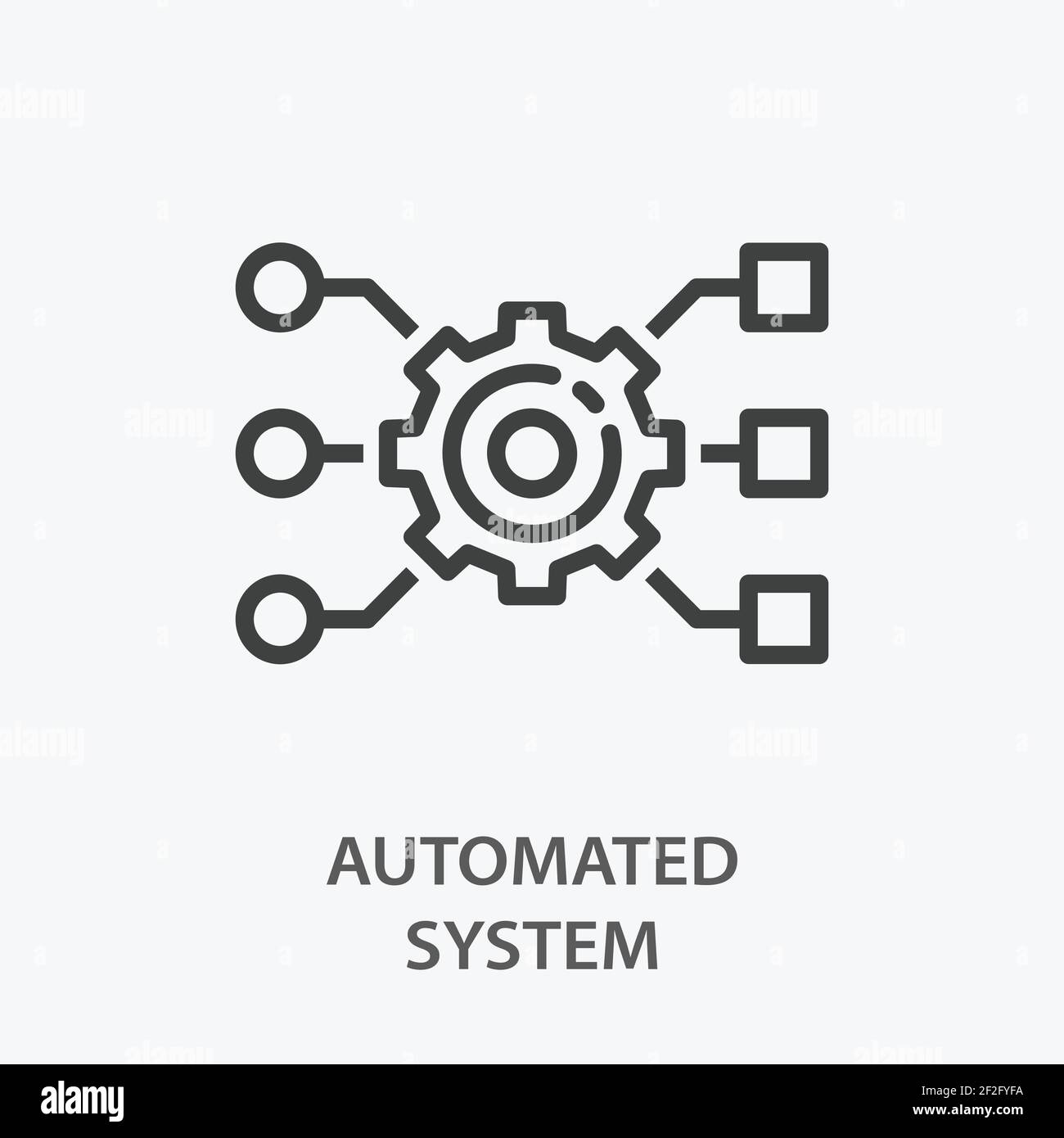 Icona della linea di sistema automatica su sfondo bianco. Illustrazione Vettoriale