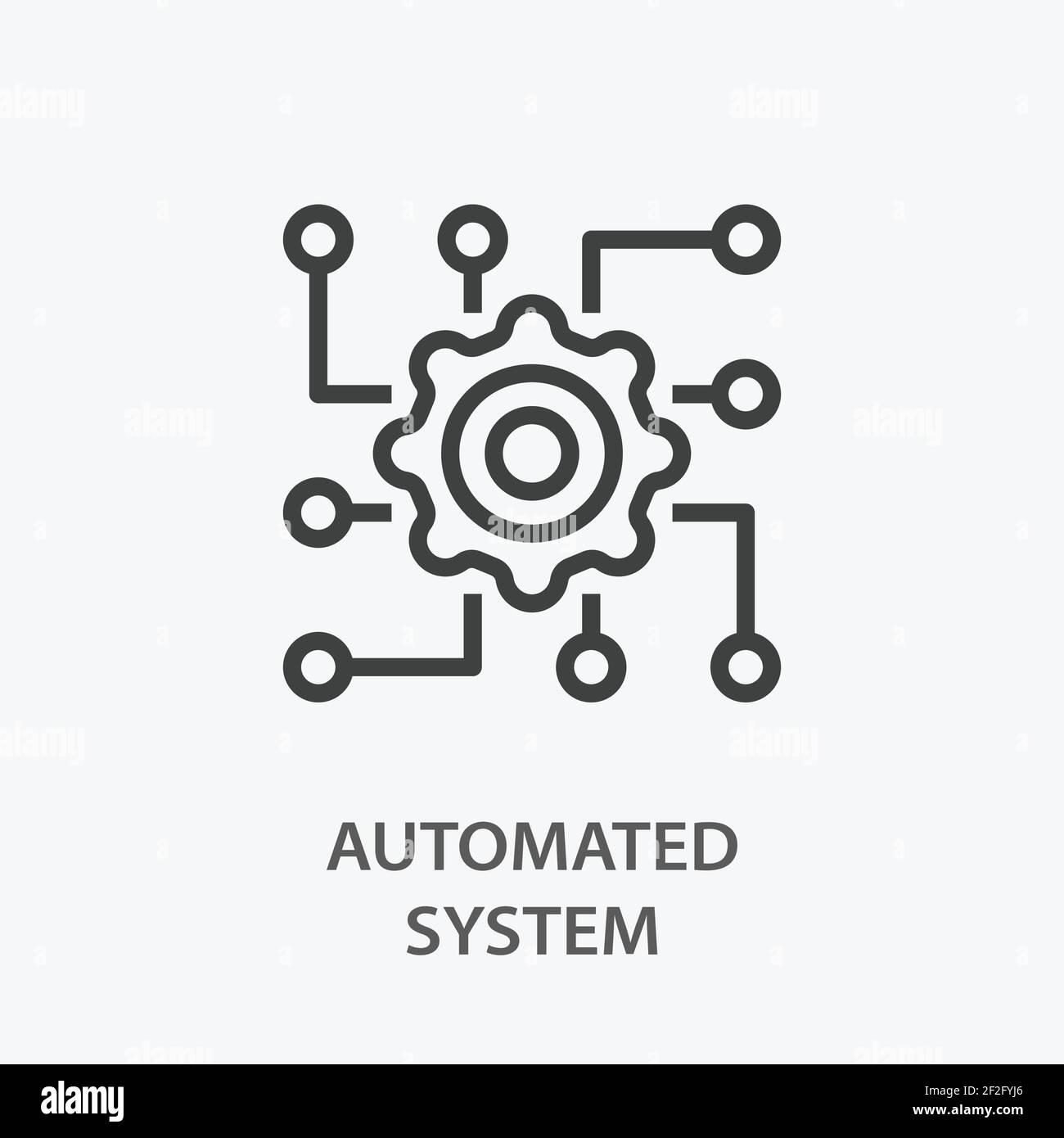 Icona della linea di sistema automatica su sfondo bianco. Illustrazione Vettoriale