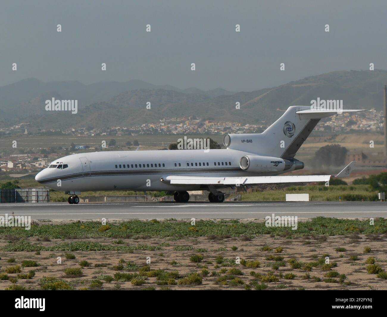 Boeing 727 privato (VP-BAB). Malaga, Andalusia, Spagna. Foto Stock