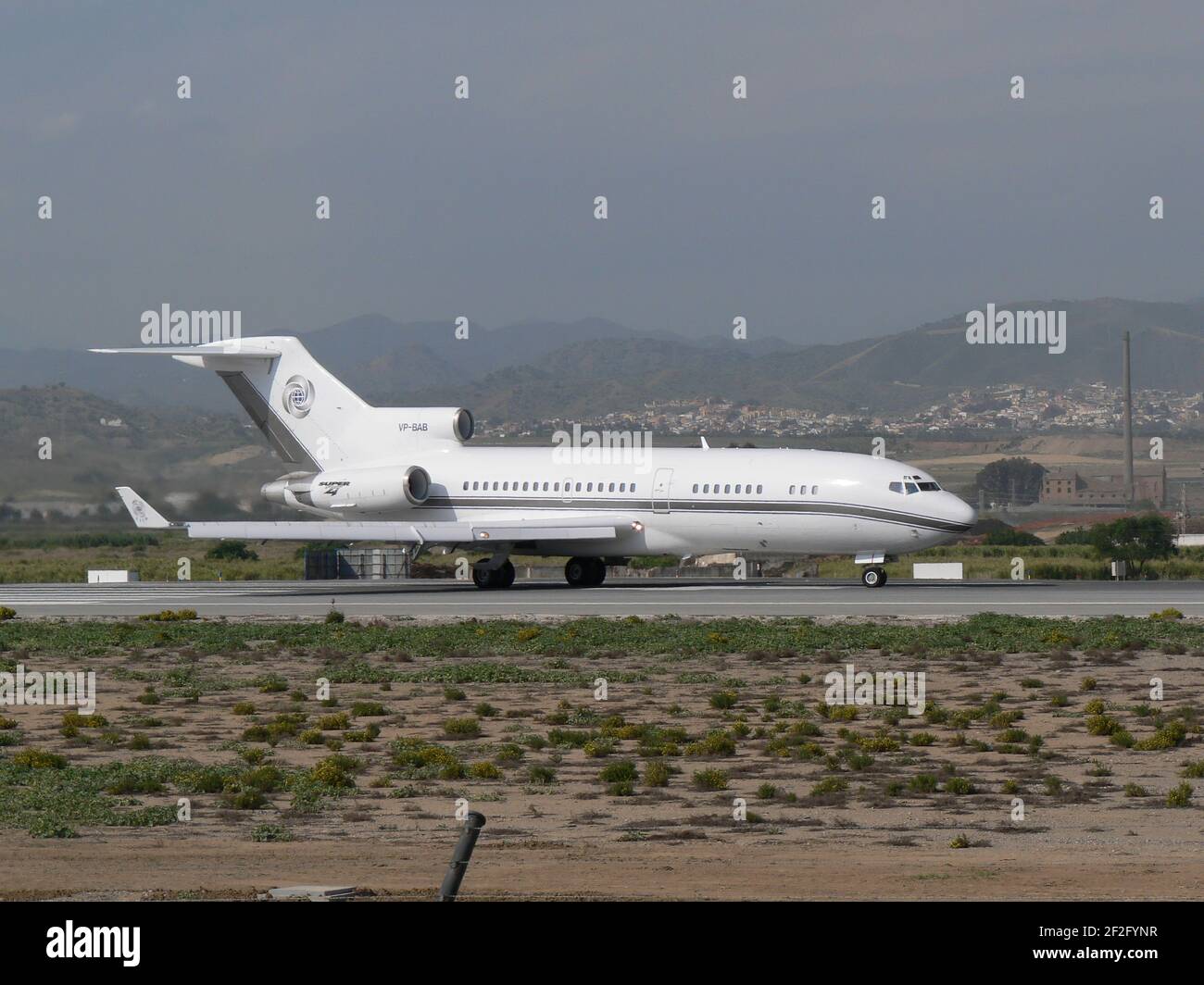 Boeing 727 privato (VP-BAB). Malaga, Andalusia, Spagna. Foto Stock
