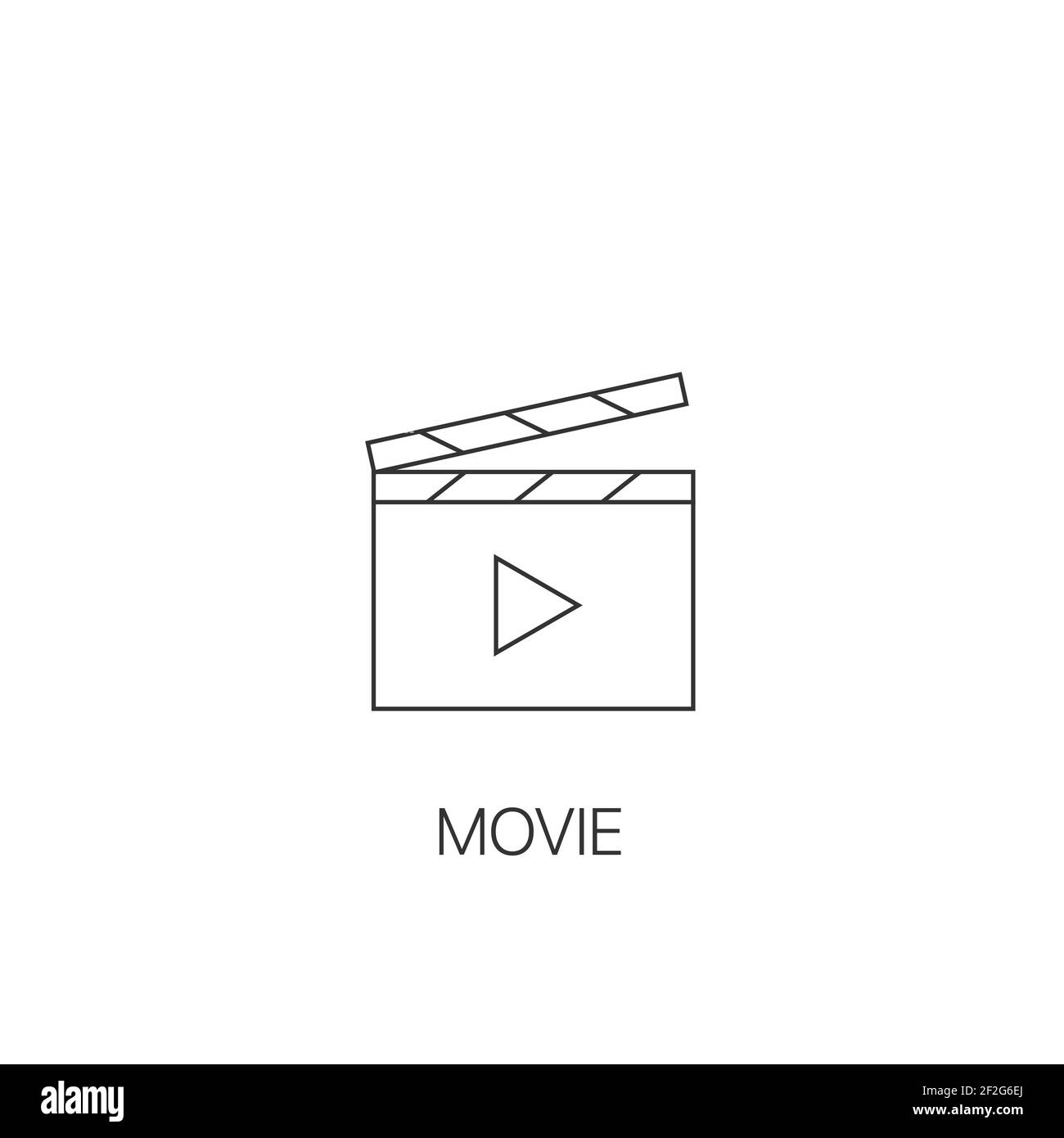 Filmato icona semplice immagine clapboard vettore piatto icona per il video applicazioni e siti web Illustrazione Vettoriale