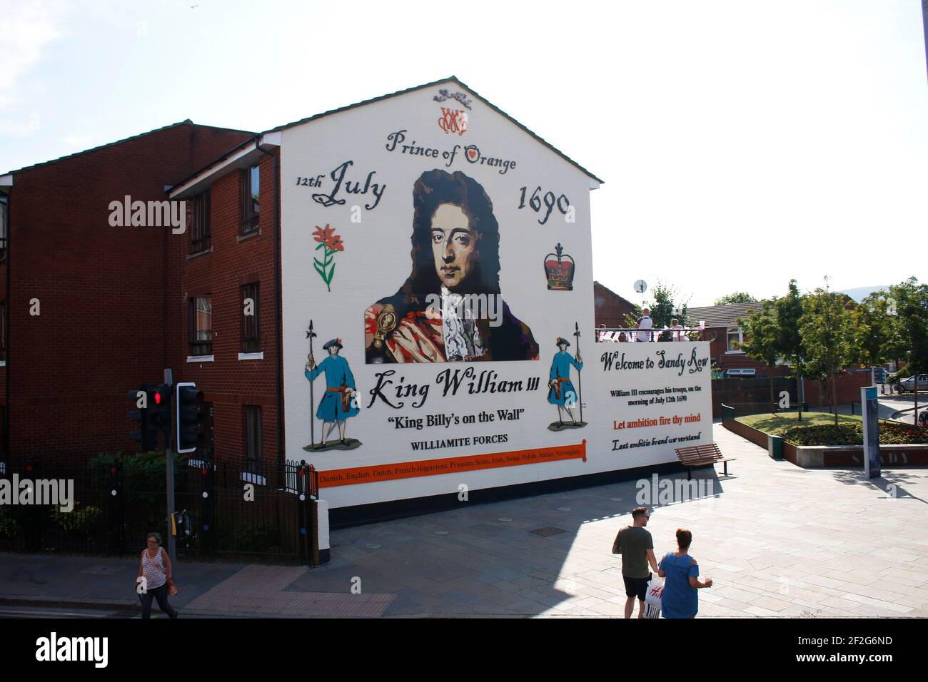 Il principe William III murale, Sandy Row, Belfast, Nordirland/ Irlanda del Nord (nur fuer redaktionelle Verwendung. Keine Werbung. Referenzdatenbank: http Foto Stock