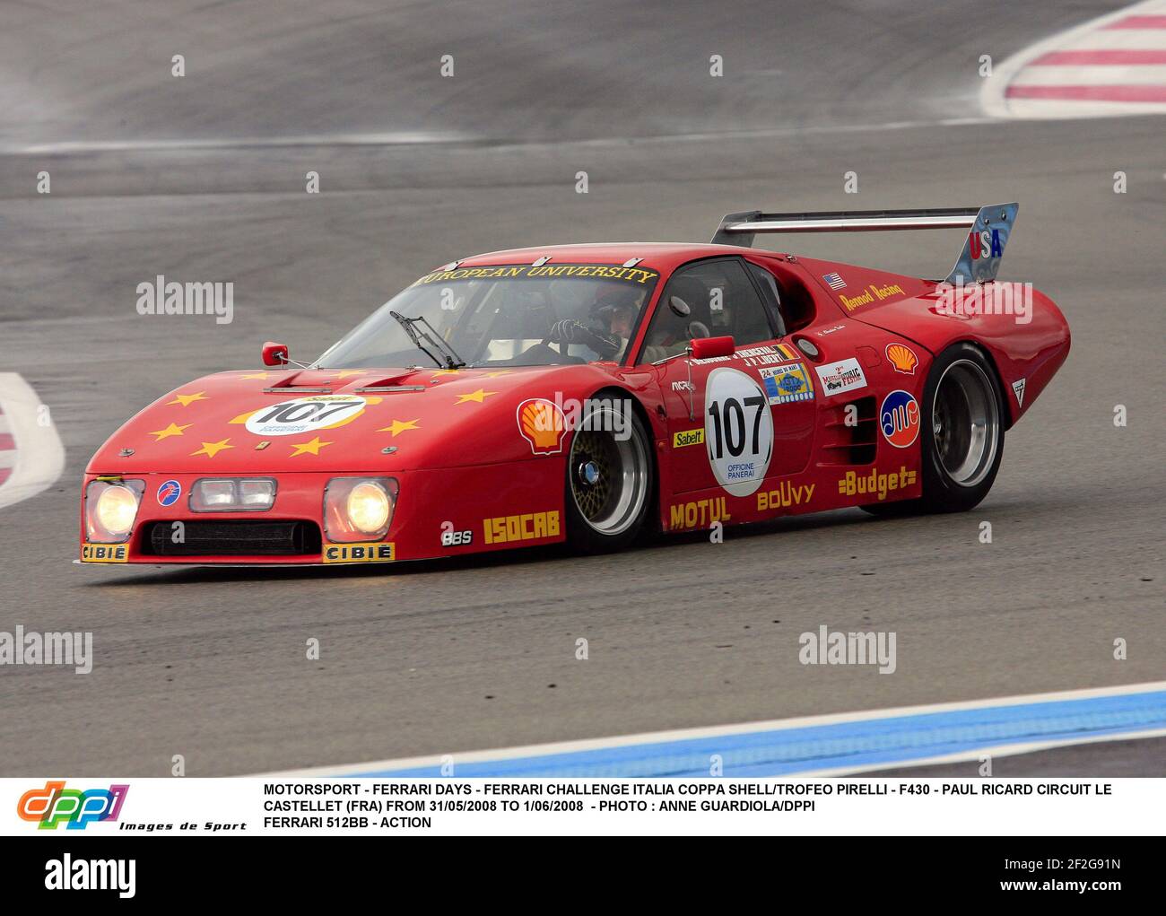 MOTORSPORT - FERRARI DAYS - FERRARI CHALLENGE ITALIA COPPA SHELL/TROFEO PIRELLI - F430 - PAUL RICARD CIRCUITO LE CASTELLET (FRA) DAL 31/05/2008 AL 1/06/2008 - FOTO : ANNE GUARDIOLA/DPI FERRARI 512BB - AZIONE Foto Stock