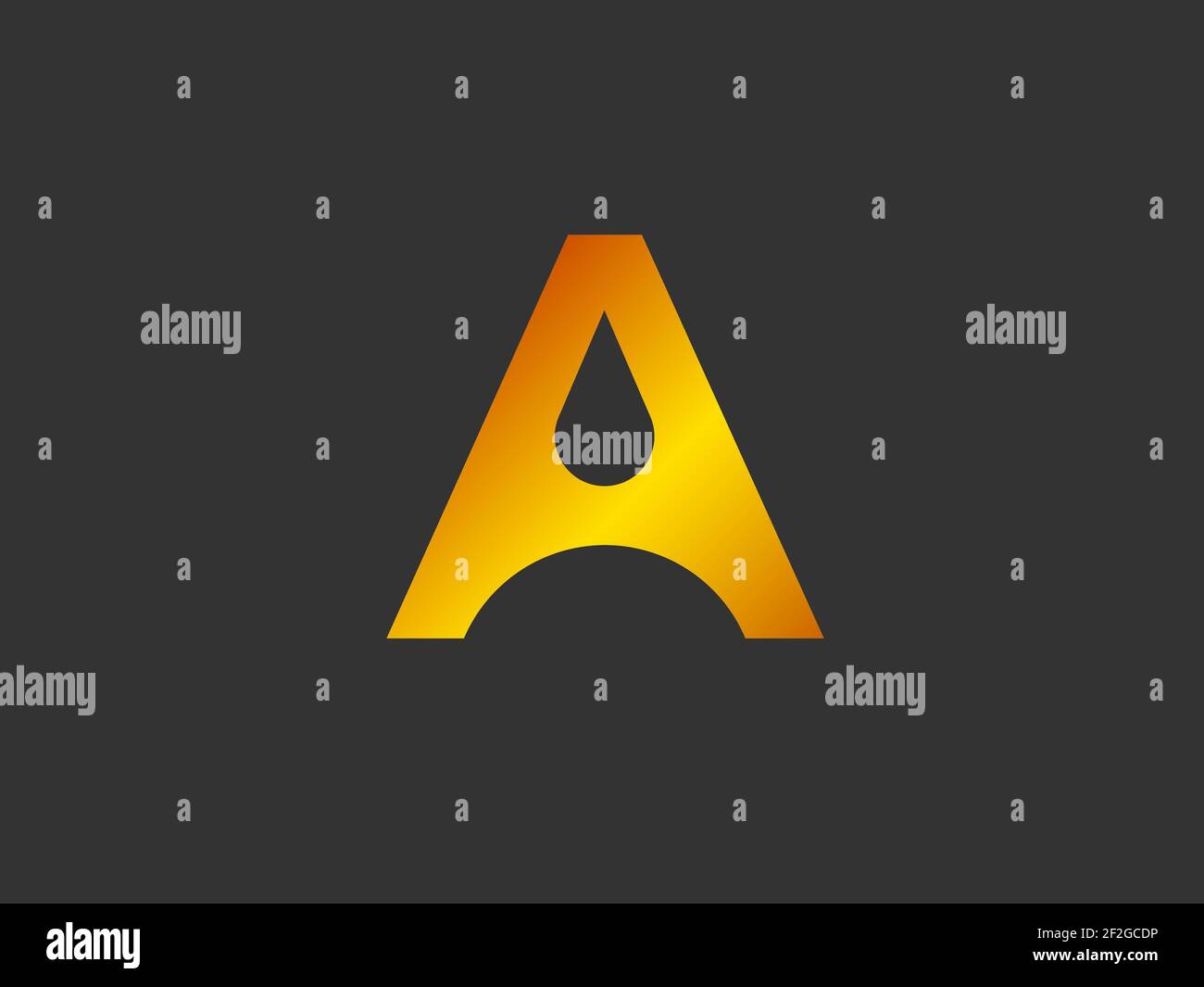 Immagine della lettera iniziale A come logo sotto forma di modello vettoriale. Foto Stock