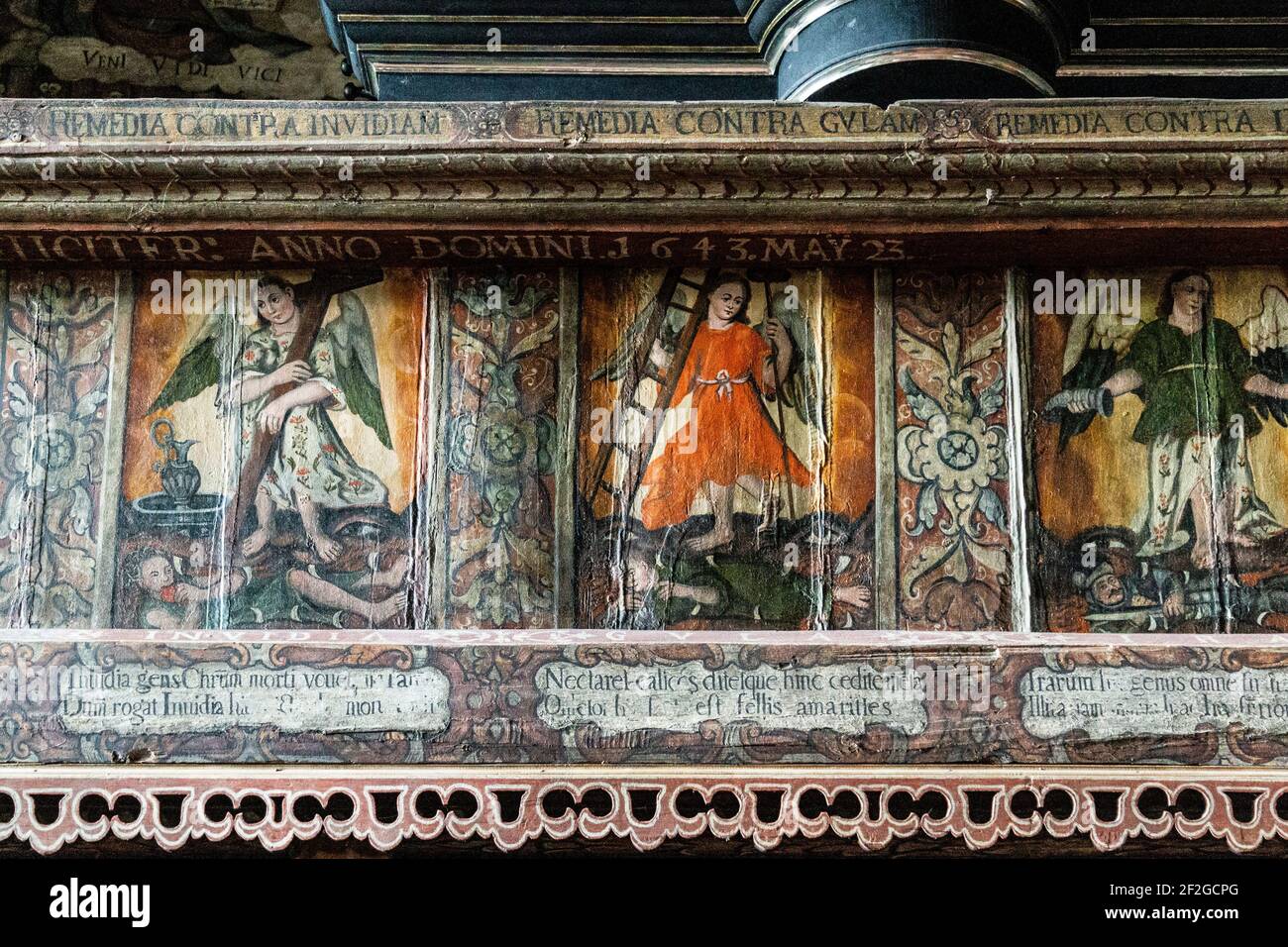 Europa, Polonia, Provincia della Polonia minore, Sito Patrimonio dell'Umanità dell'UNESCO, percorso dell'architettura in legno, Chiesa di San Michele Arcangelo, Binarowa Foto Stock