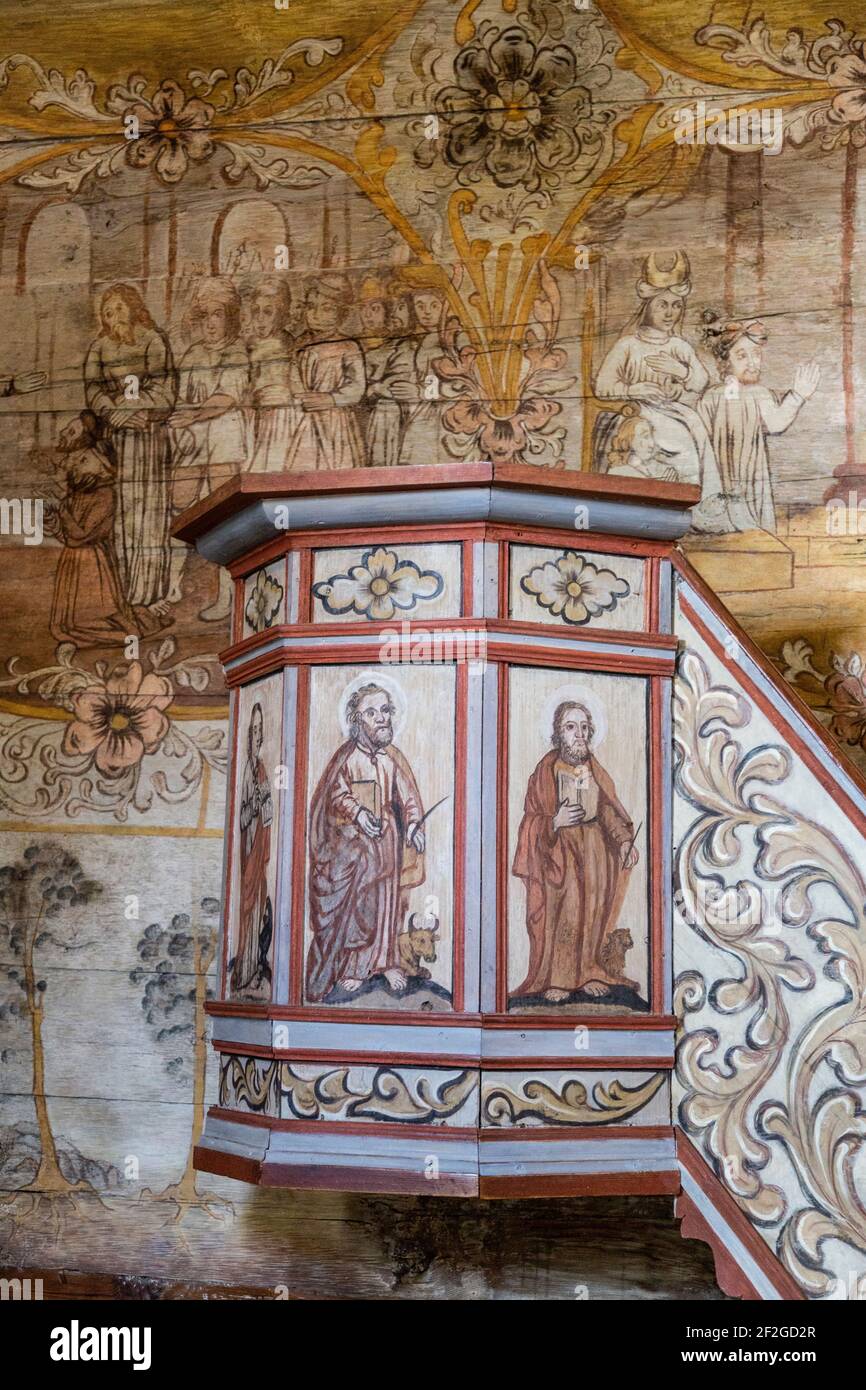 Europa, Polonia, Provincia della Polonia minore, Sito Patrimonio dell'Umanità dell'UNESCO, percorso di architettura in legno, Chiesa di San Leonardo, Lipnica Murowana Foto Stock