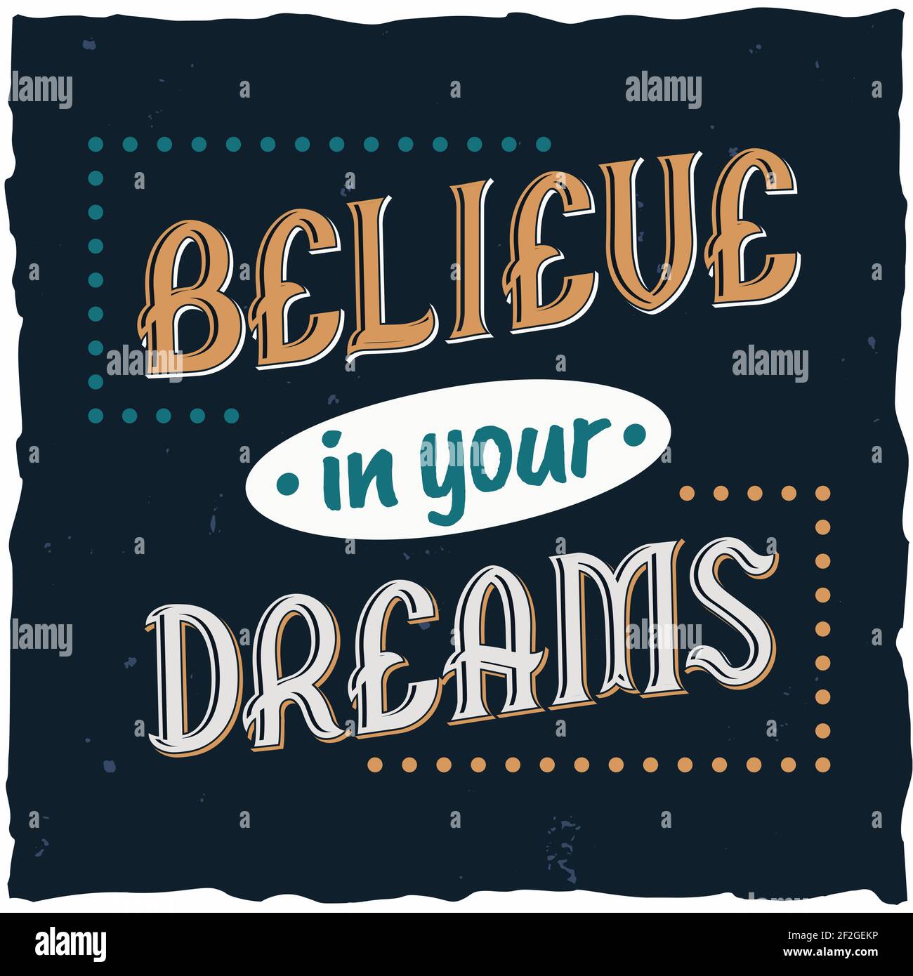 Poster motivazionale. Progettazione di preventivi di ispirazione. Illustrazione Vettoriale