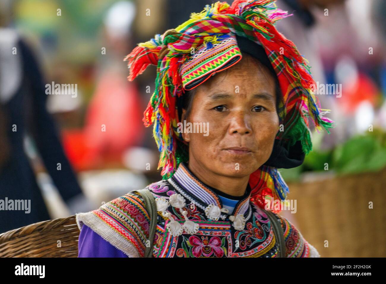 Geografia / viaggio, Cina, Yunnan, Dashujiao, una donna di minoranza etnica Hani alla villa Dashujiao, Additional-Rights-Clearance-Info-Not-Available Foto Stock