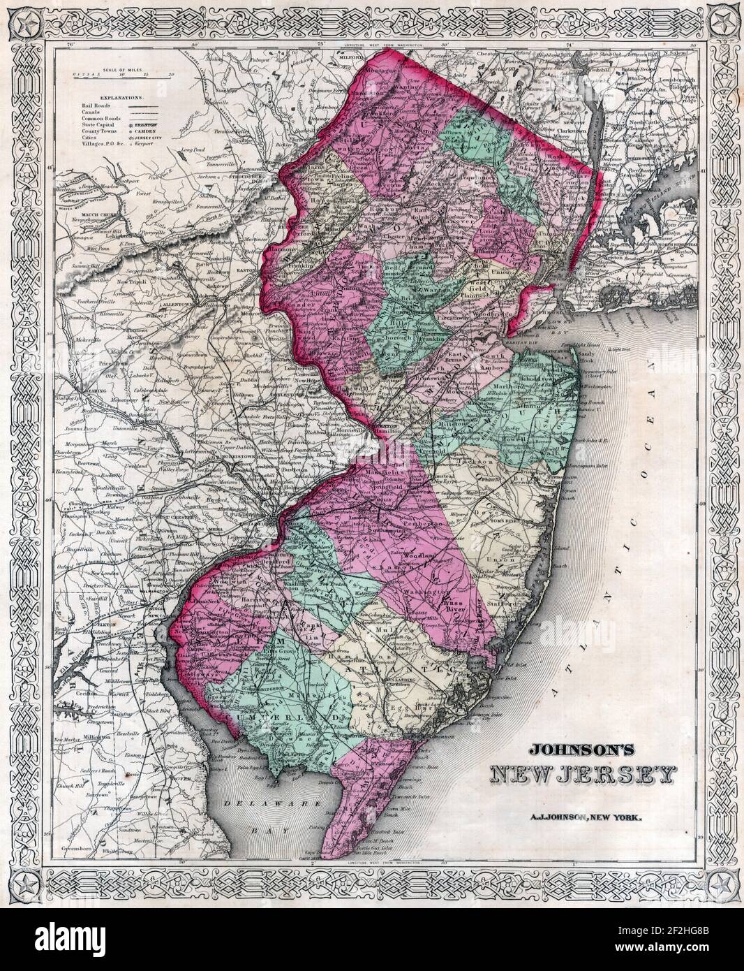 Johnson's New Jersey - Alvin Jewett - 1867 Foto Stock