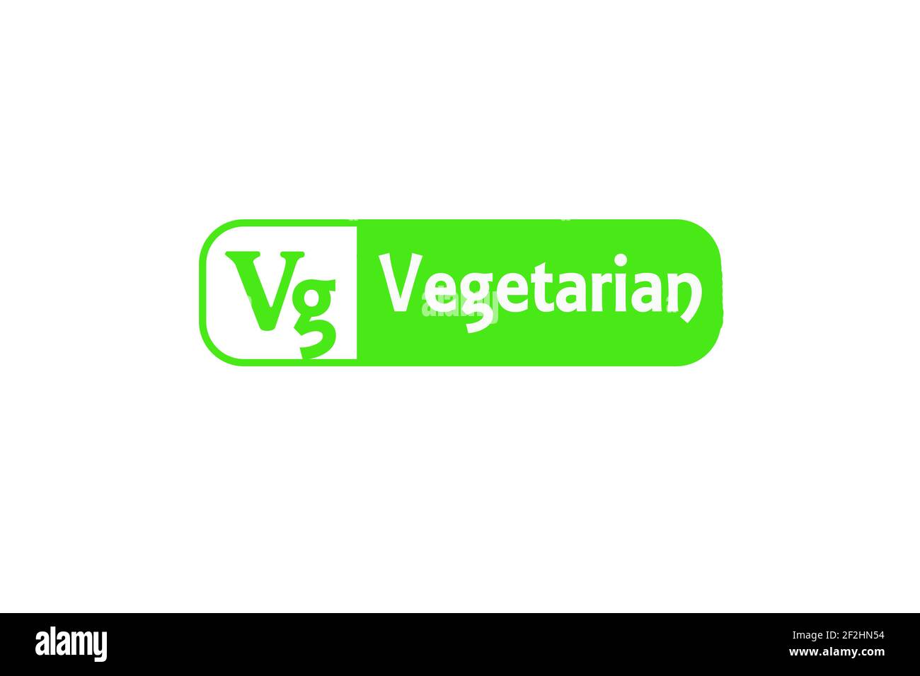 Indicazione alternativa della dieta vegetariana con un simbolo Vg Foto Stock