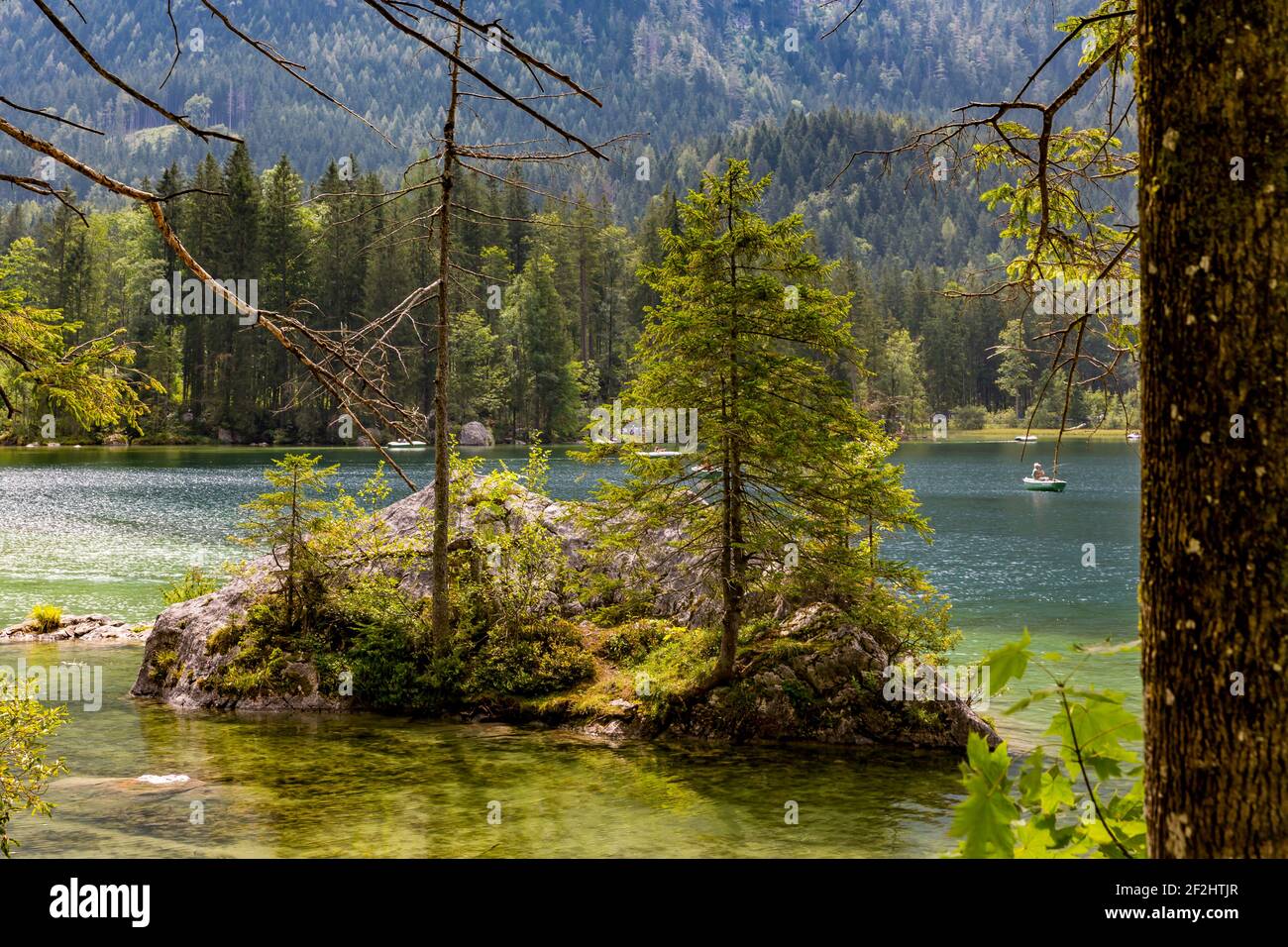 Hintersee, Ramsau, Berchtesgaden, Alpi Berchtesgaden, Parco Nazionale Berchtesgaden, Berchtesgadener Land, alta Baviera, Baviera, Germania, Europa Foto Stock