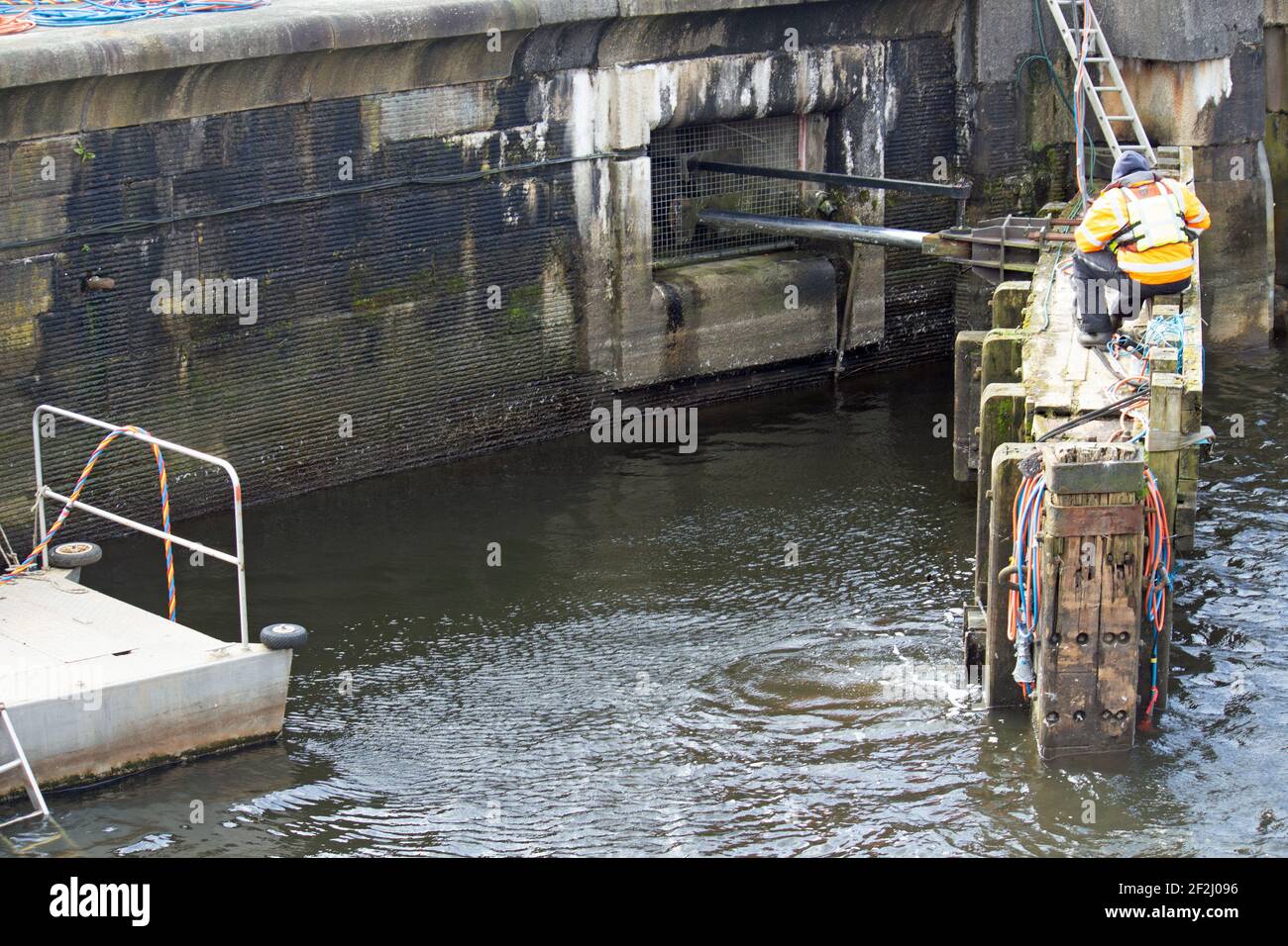 Riparazioni del blocco del dock Preston Foto Stock