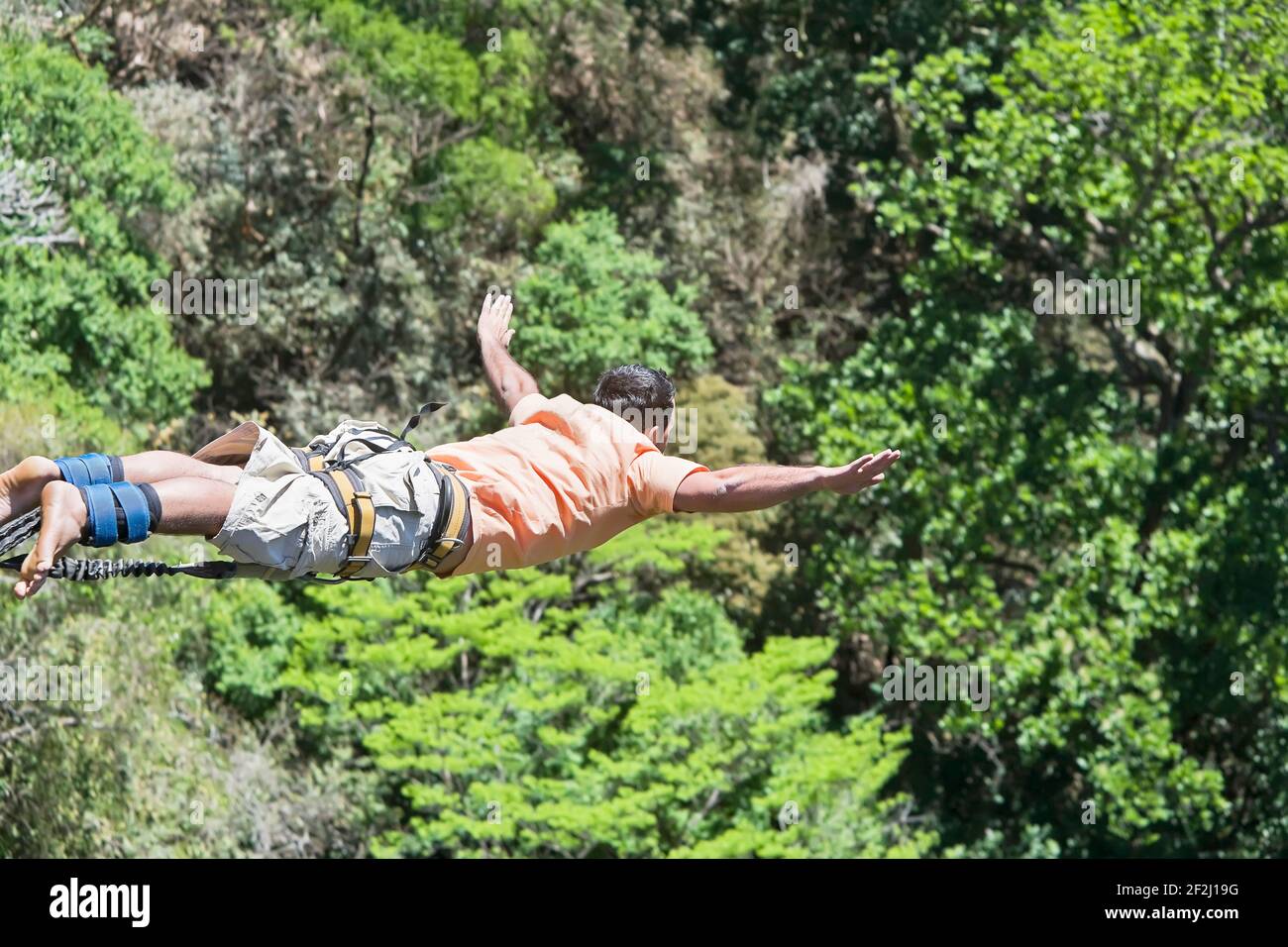 Bungee jumper, San Jose, Costa Rica, America Centrale, Foto Stock