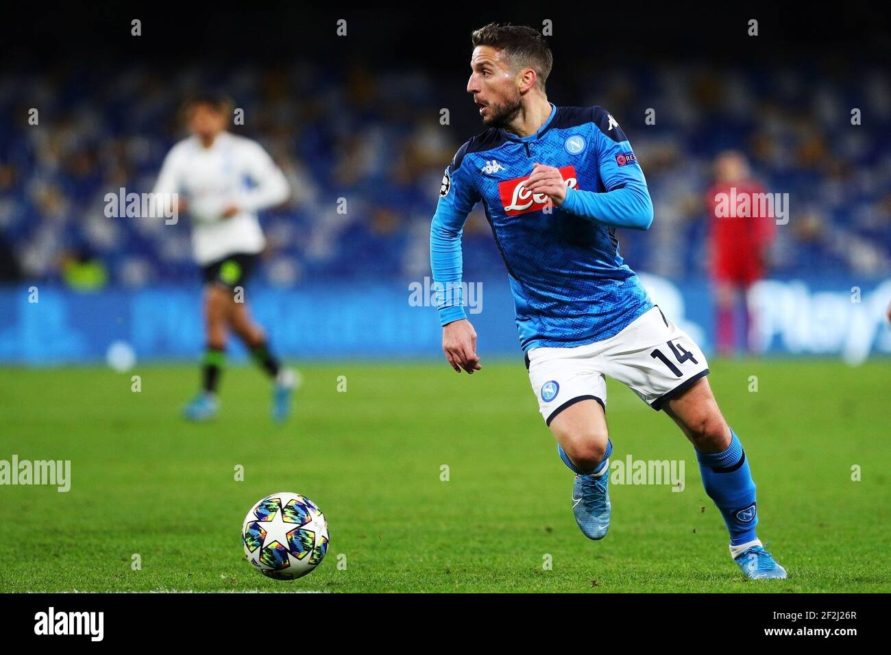 Dries Mertens di Napoli in azione durante la UEFA Champions League, partita di calcio del Gruppo e tra SSC Napoli e KRC Genk il 10 dicembre 2019 allo Stadio San Paolo di Napoli, Italia - Foto Federico Proietti/DPPI Foto Stock