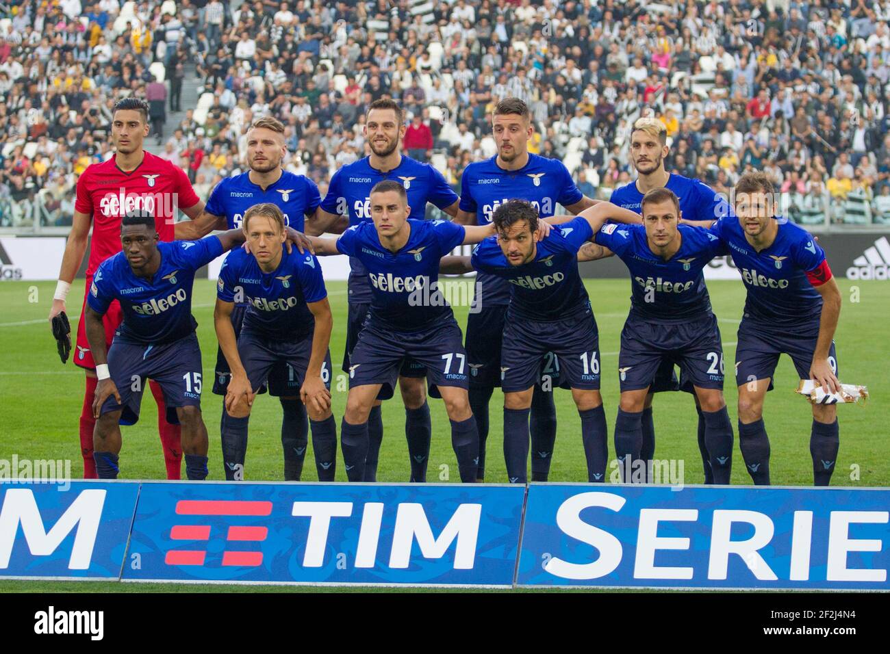 Squadra laziale durante il campionato italiano Serie UNA partita di calcio tra Juventus FC e SS Lazio il 14 ottobre 2017 allo stadio Allianz di Torino - Foto Morgese - Rossini / DPPI Foto Stock