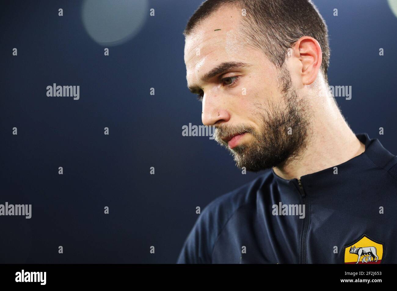 Il portiere di Roma Pau Lopez reagisce durante il campionato italiano Serie UNA partita di calcio tra ROMA E SS Lazio il 26 gennaio 2020 allo Stadio Olimpico di Roma - Foto Federico Proietti/DPPI Foto Stock