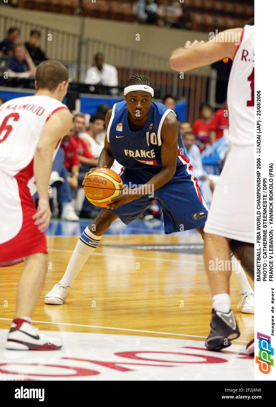 BASKETBALL - FIBA WORLD CHAMPIONSHIP 2006 - SENDAI (JAP) - 23/08/2006 PHOTO : CATHERINE STEENKESTE / DPPI FRANCIA V LIBANO - YANNICK BOKOLO (FRA) Foto Stock