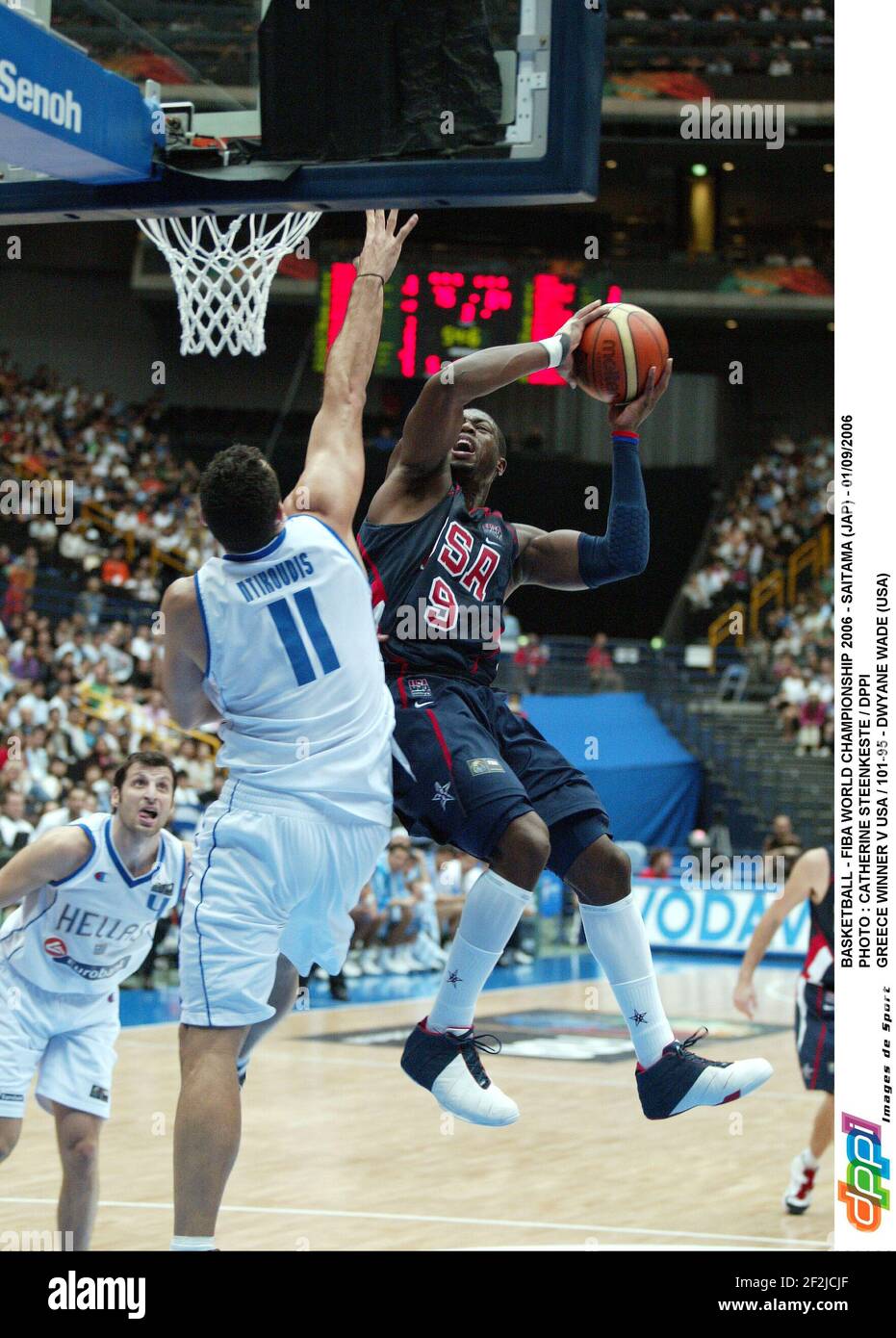 BASKETBALL - FIBA WORLD CHAMPIONSHIP 2006 - SAITAMA (JAP) - 01/09/2006 PHOTO : CATHERINE STEENKESTE / DPPI GRECIA VINCITORE V USA / 101-95 - DWYANE WADE (USA) Foto Stock