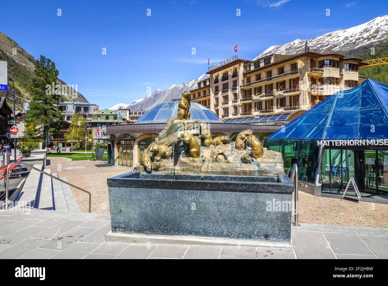 Bellissima città di Zematt, Svizzera Foto Stock