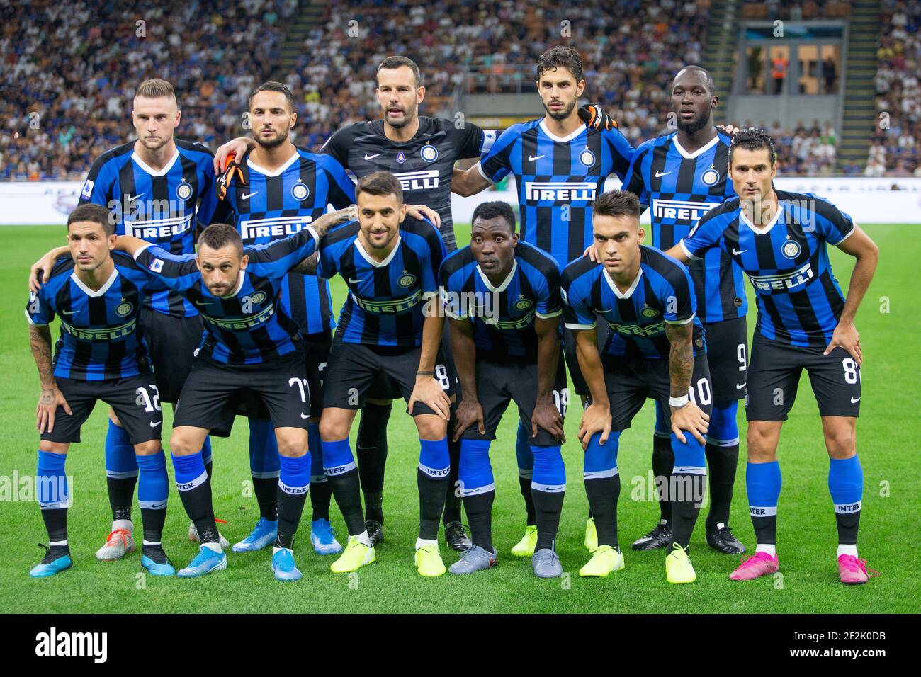 Inter Team durante la Serie Italiana UNA partita di calcio Inter Milan vs  US Lecce il 26 agosto 2019 allo stadio San Siro di Milano. Foto  Morgese/Rossini/DPPI Foto stock - Alamy