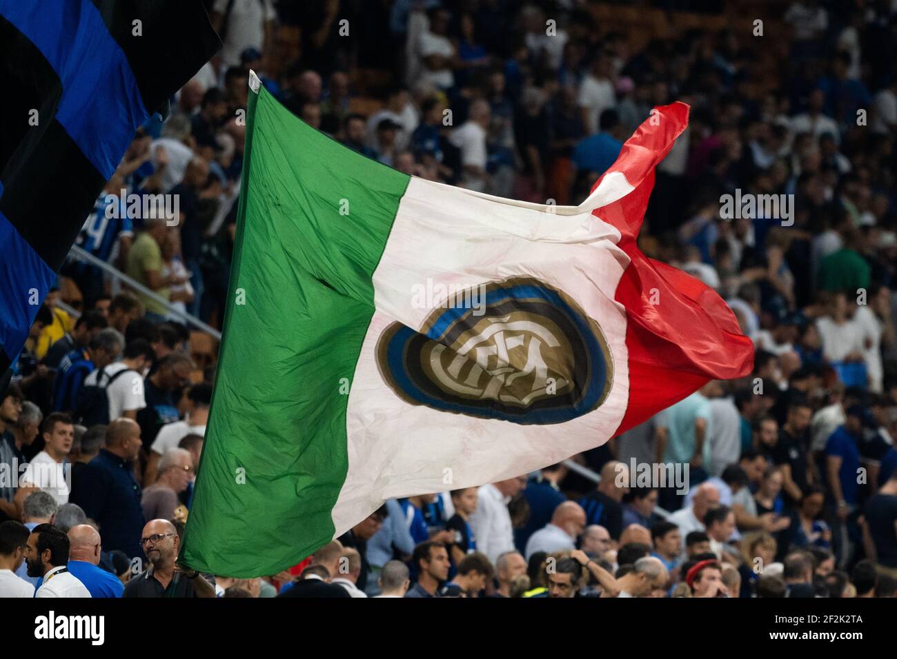 Inter tifosi durante la partita di calcio della UEFA Champions League Group F Inter Milan vs Slavia Prague il 17 settembre 2019 allo stadio San Siro di Milano. Foto Morgese/Rossini/DPPI Foto Stock