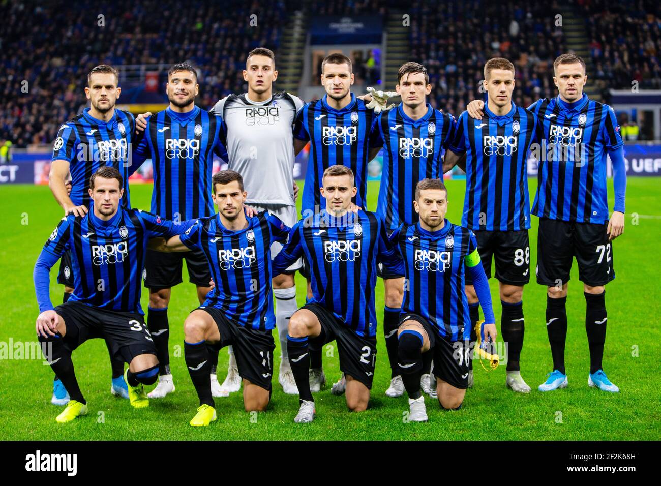 Squadra Atalanta durante la UEFA Champions League, partita di calcio del  Gruppo C tra Atalanta e