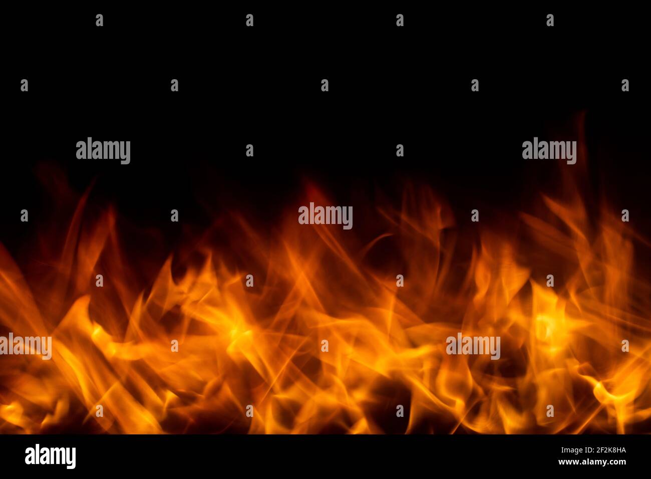 Vista astratta di fuoco e fiamme Foto Stock
