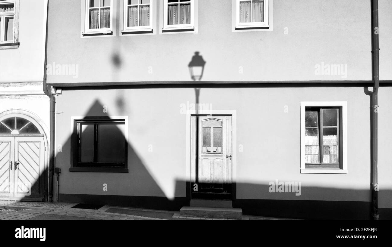 Facciata della casa, storica, pittoresca, centro storico, Marktbreit am Main, Distretto di Kitzingen, bassa Franconia, Franconia, Baviera, Germania Foto Stock