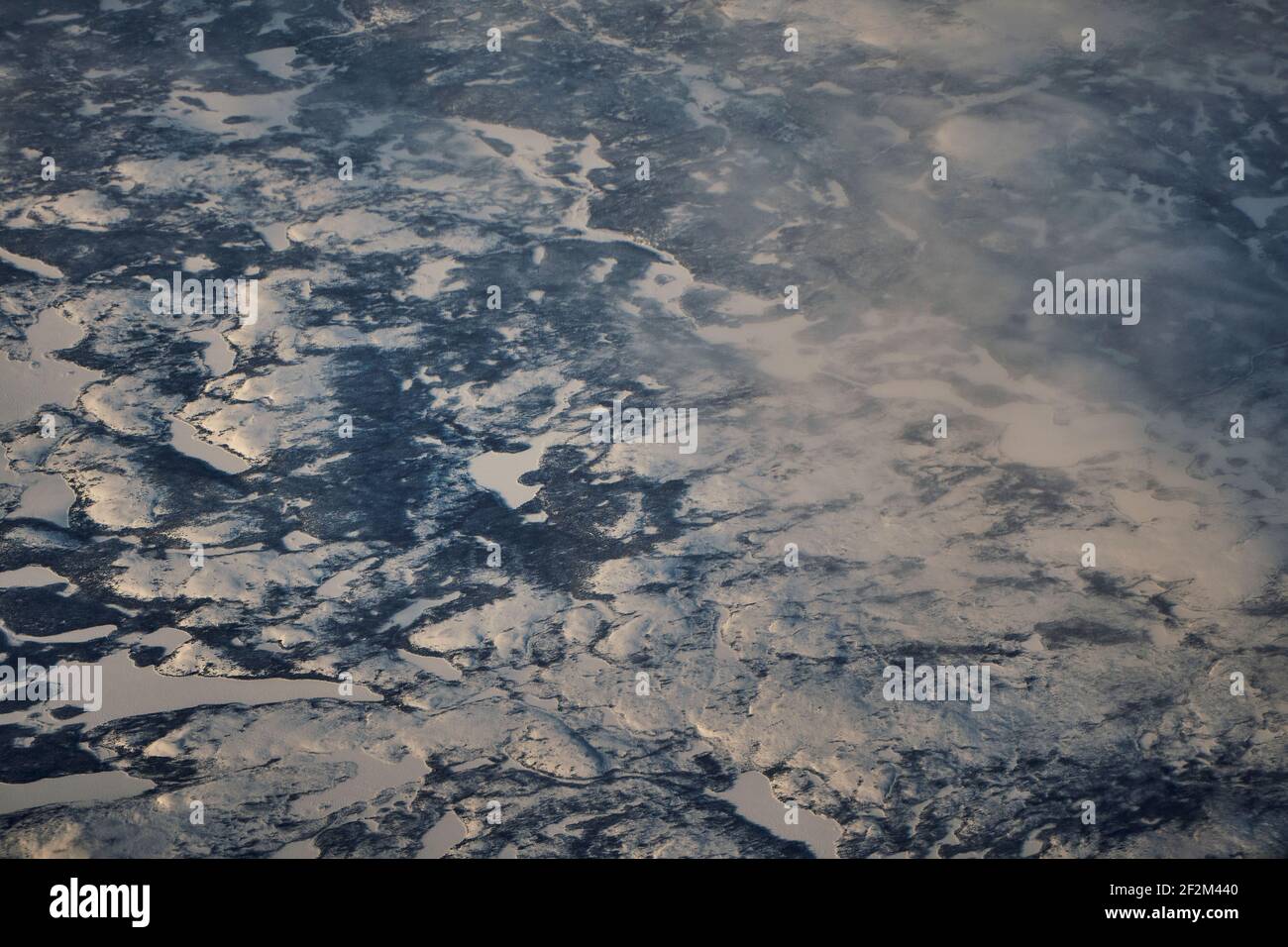 Volo su icefields e area di newfundland nord e deserto canadese, Canada, Nord America, Foto Stock