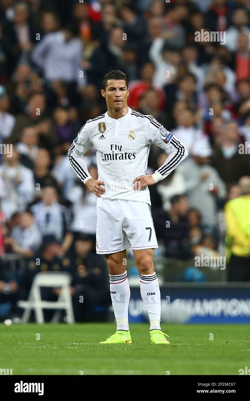 Cristiano Ronaldo del Real Madrid si è sfidato durante la partita di calcio  della UEFA Champions League del 16, seconda tappa, tra Real Madrid e  Schalke 04 il 10 marzo 2015 allo