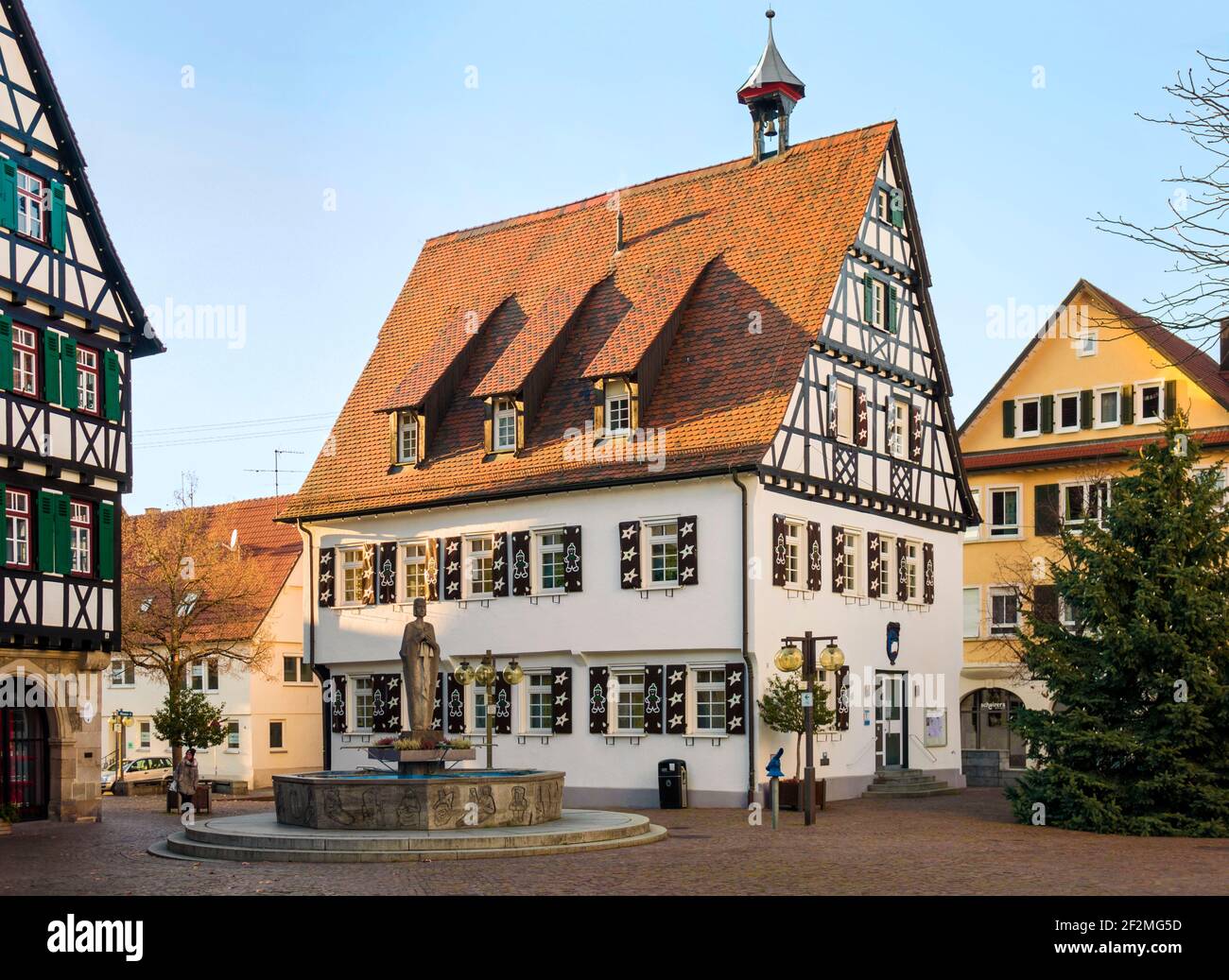Germania, Baden-Wuerttemberg, Pfullingen, municipio i, costruito intorno al 1450, municipio dal 1522 Foto Stock