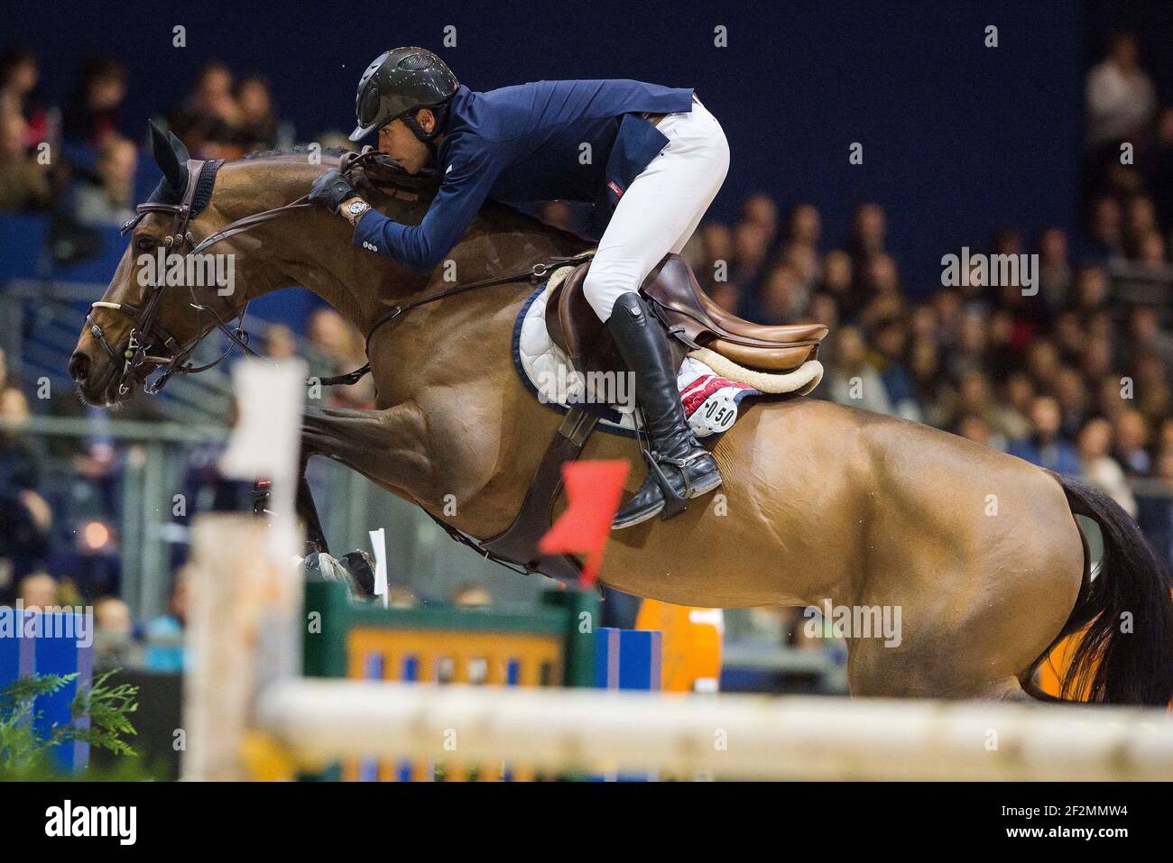 Edward LEVY (fra) in sella a Sirius Black durante il Gran Premio dei Longines, Equita Lyon, il 3 novembre 2017, a Lione, Francia - Foto Christophe Bricot / DPPI Foto Stock