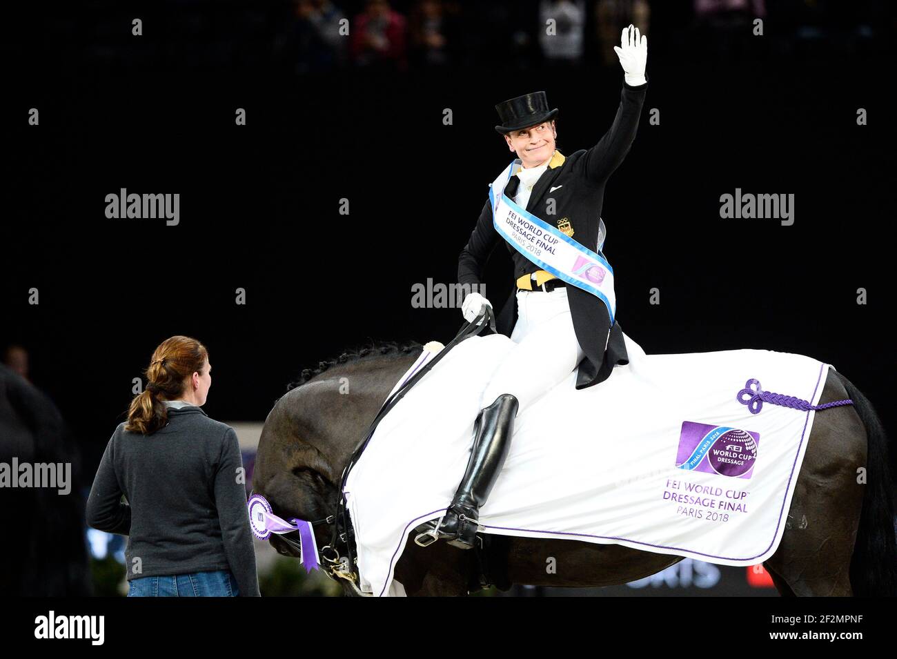 Isabell WERTH (GER) a cavallo di WEIHEGOLD DURANTE le finali della Coppa del mondo FEI presso l'Accor Hotel Arena - Avril 11-15, il 14 aprile 2018, a Parigi, Francia - Foto Christophe Bricot / DPPI Foto Stock