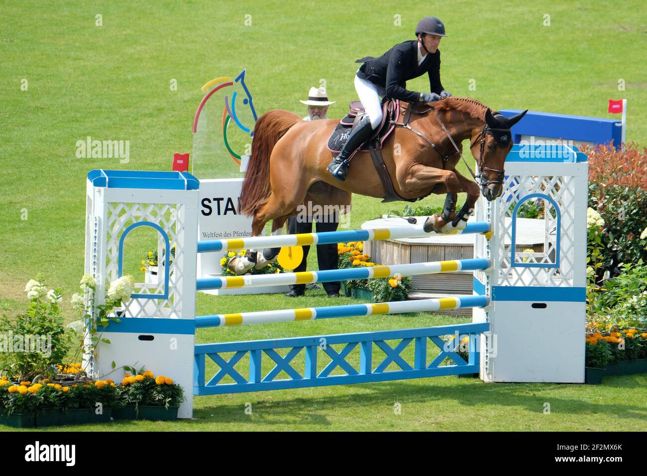 Kevin STAUT (fra) a cavallo di Bahia de Mars durante il Festival Equestre Mondiale, CHIO di Aquisgrana 2018, il 13 al 22 Luglio 2018 ad Aquisgrana - Aix la Chapelle, Germania - Foto Christophe Bricot / DPPI Foto Stock