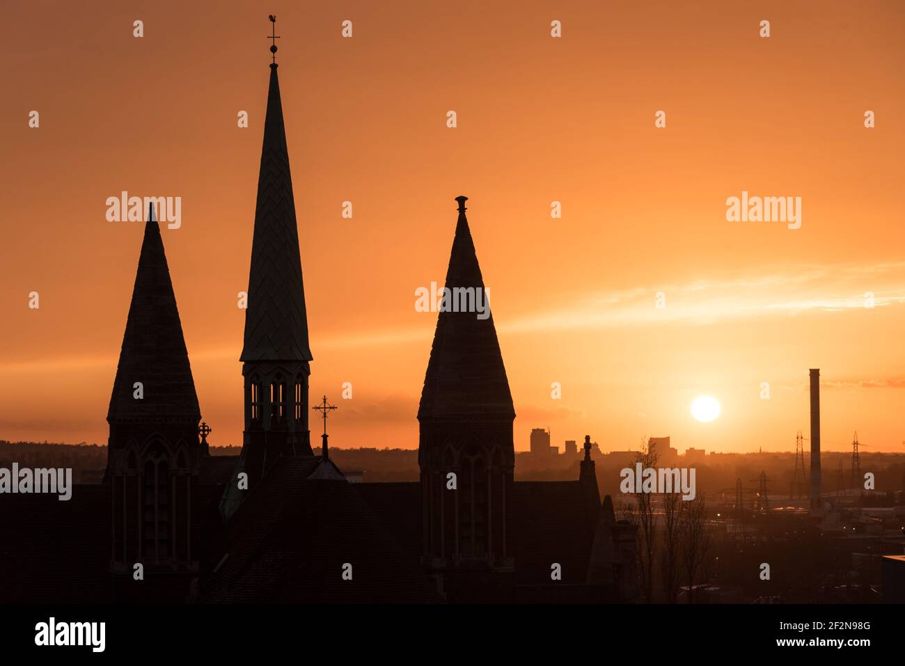 Tramonto di Croydon Foto Stock